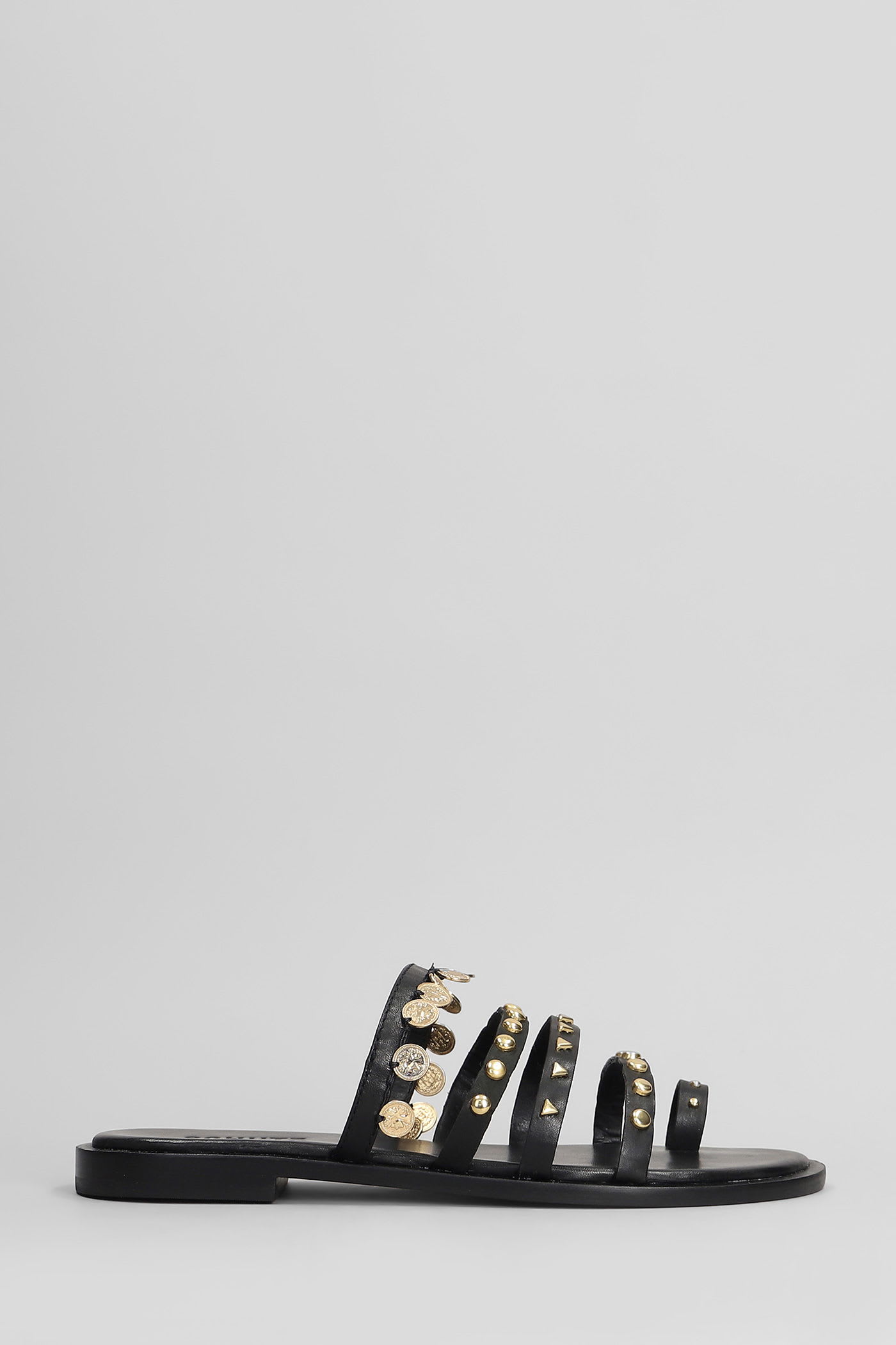 Schutz Flats In Black Leather