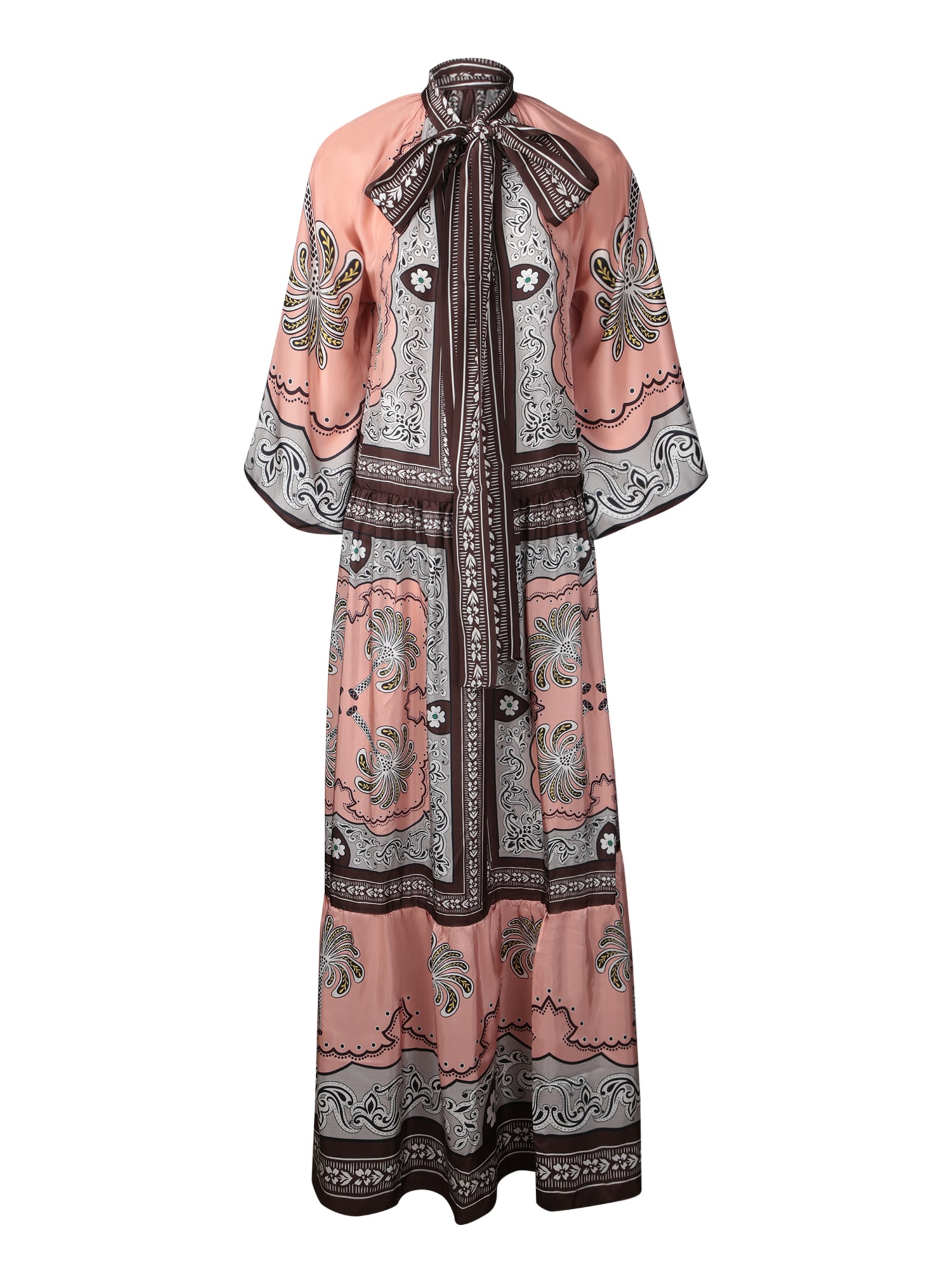 La DoubleJ Athena Long Dress In Pink Multicolor