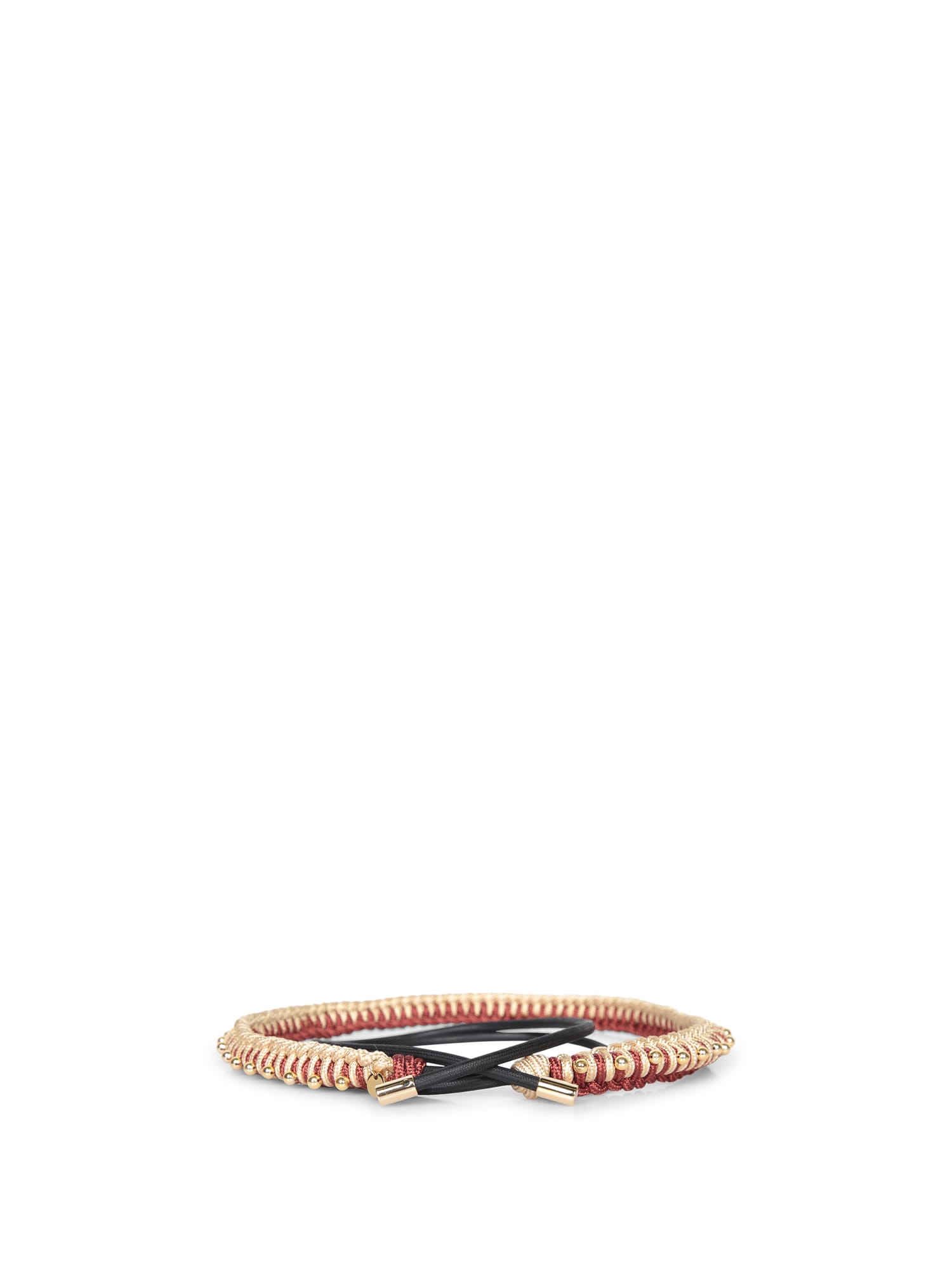 La DoubleJ Beige/bordeaux Crochet Woven Belt