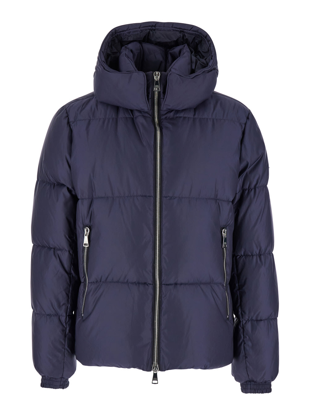 TATRAS grami Blue Down Jacket With Hood And Logo Patch In Tech Fabric Man