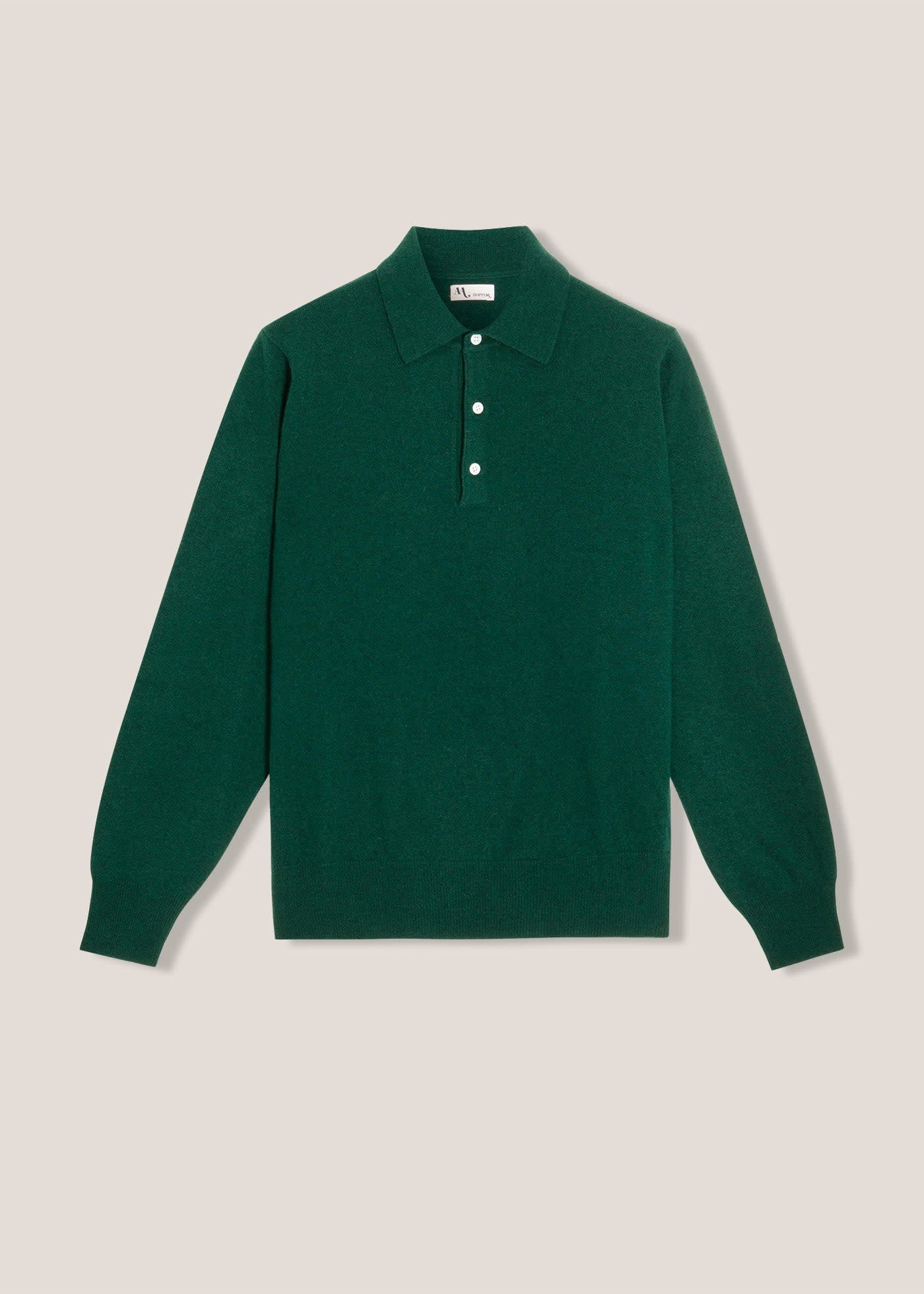 doppiaa Aaric Green Wool Polo Shirt