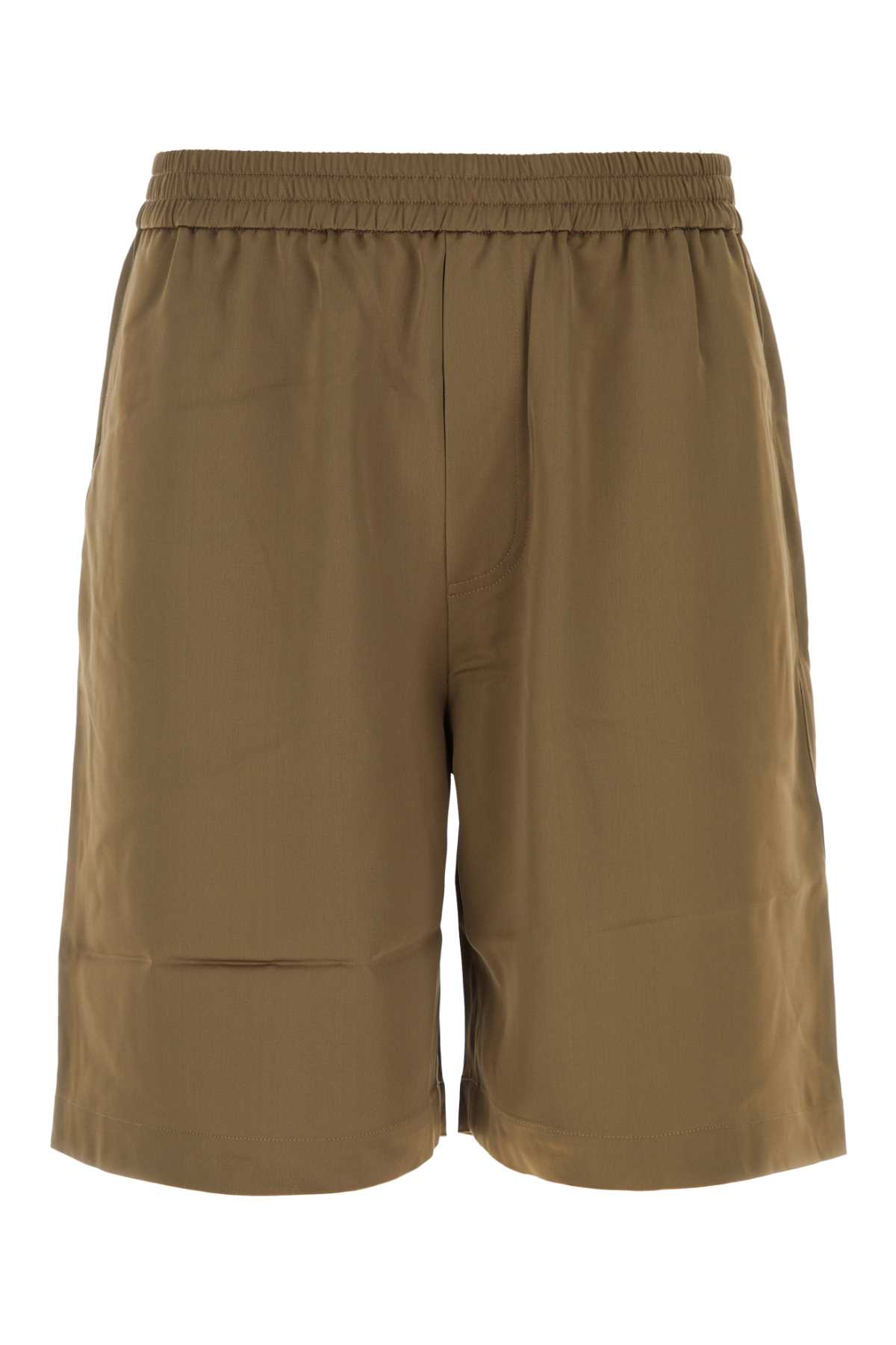 Nanushka Khaki Satin Remko Bermuda Shorts