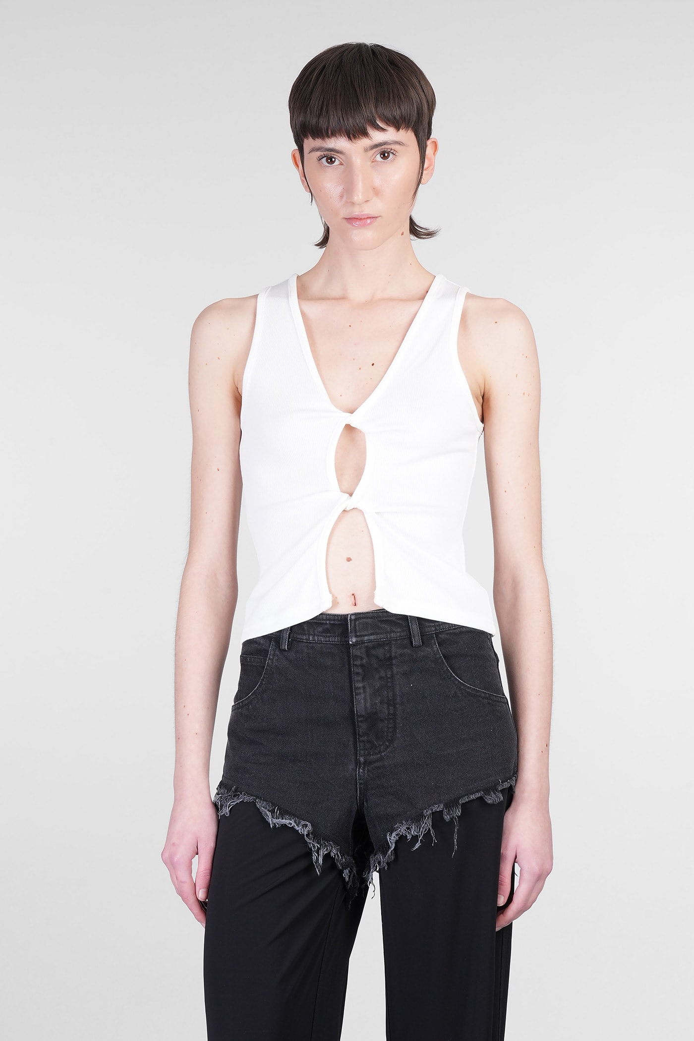 Christopher Esber Tank Top In White Polyester