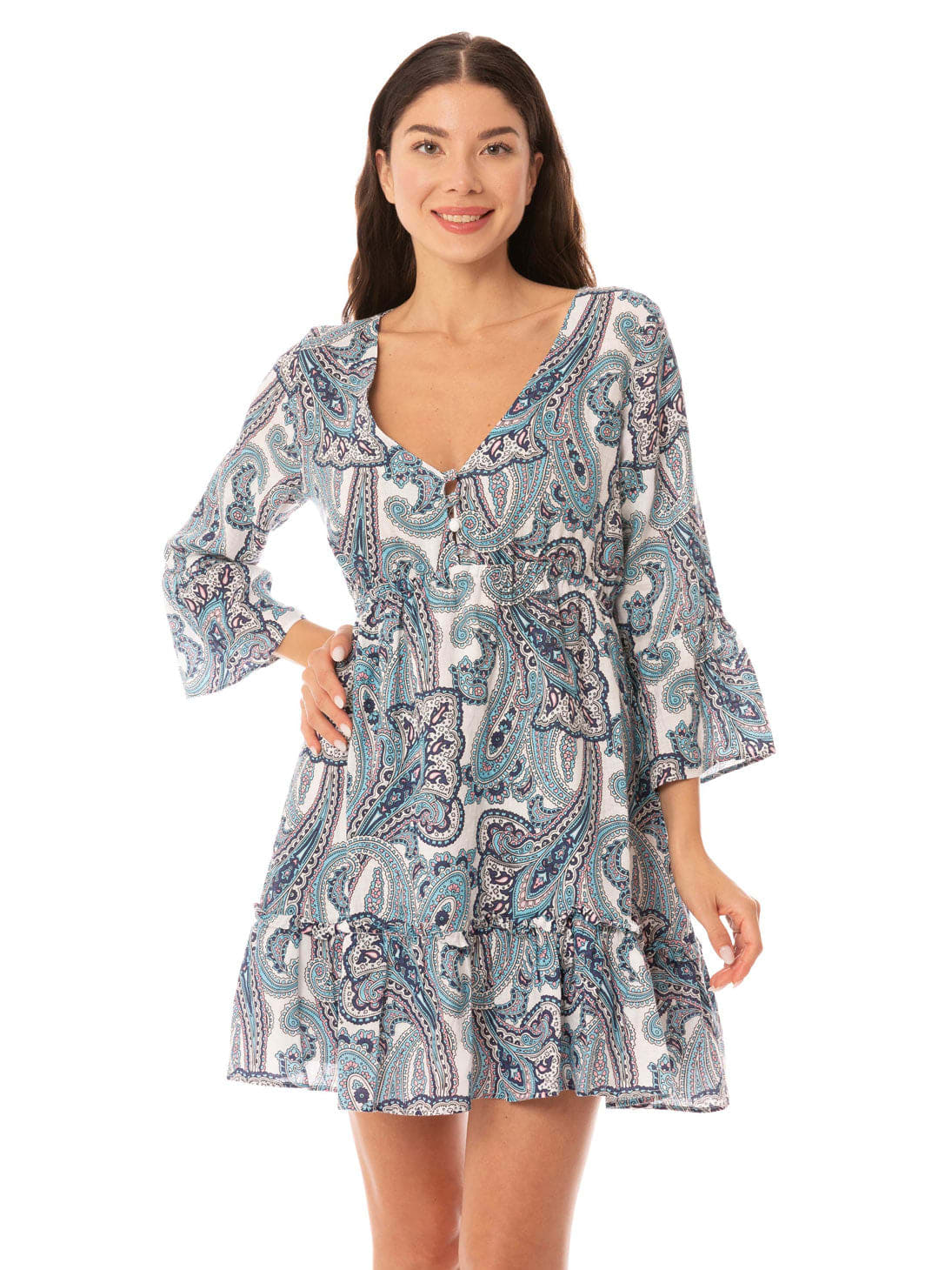 MC2 Saint Barth Woman Short Dress With Paisley Print