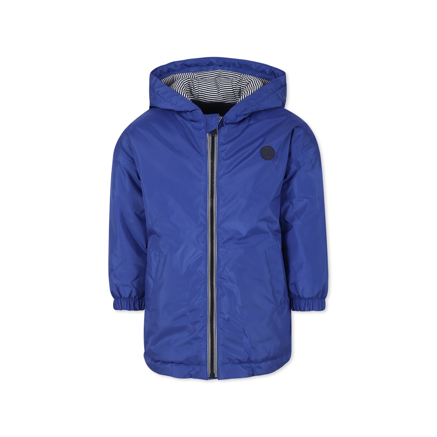 Petit Bateau Light Blue Windbreaker For Boy With Logo