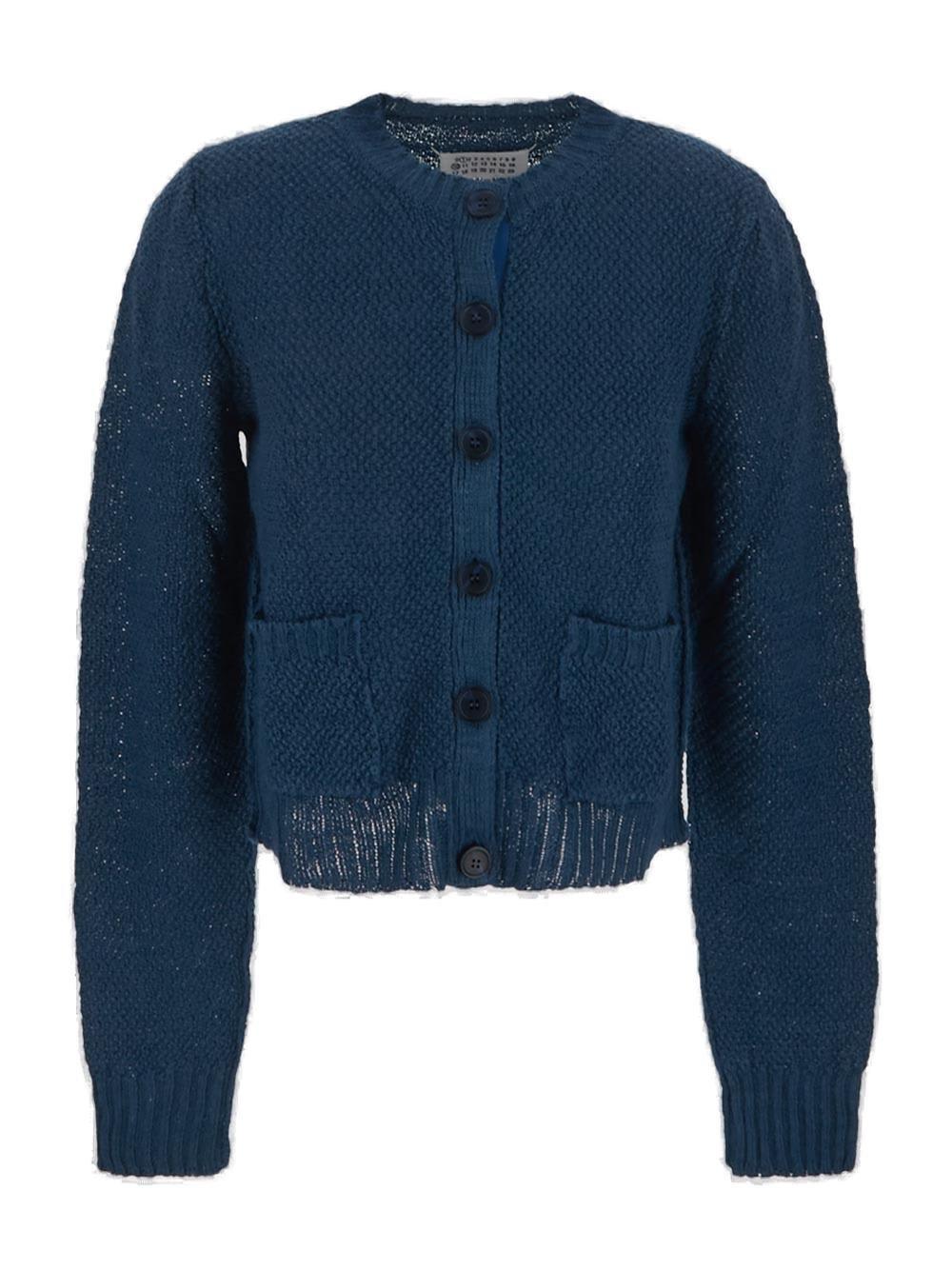 Maison Margiela Patched Pocket Rib Trim Woven Cardigan