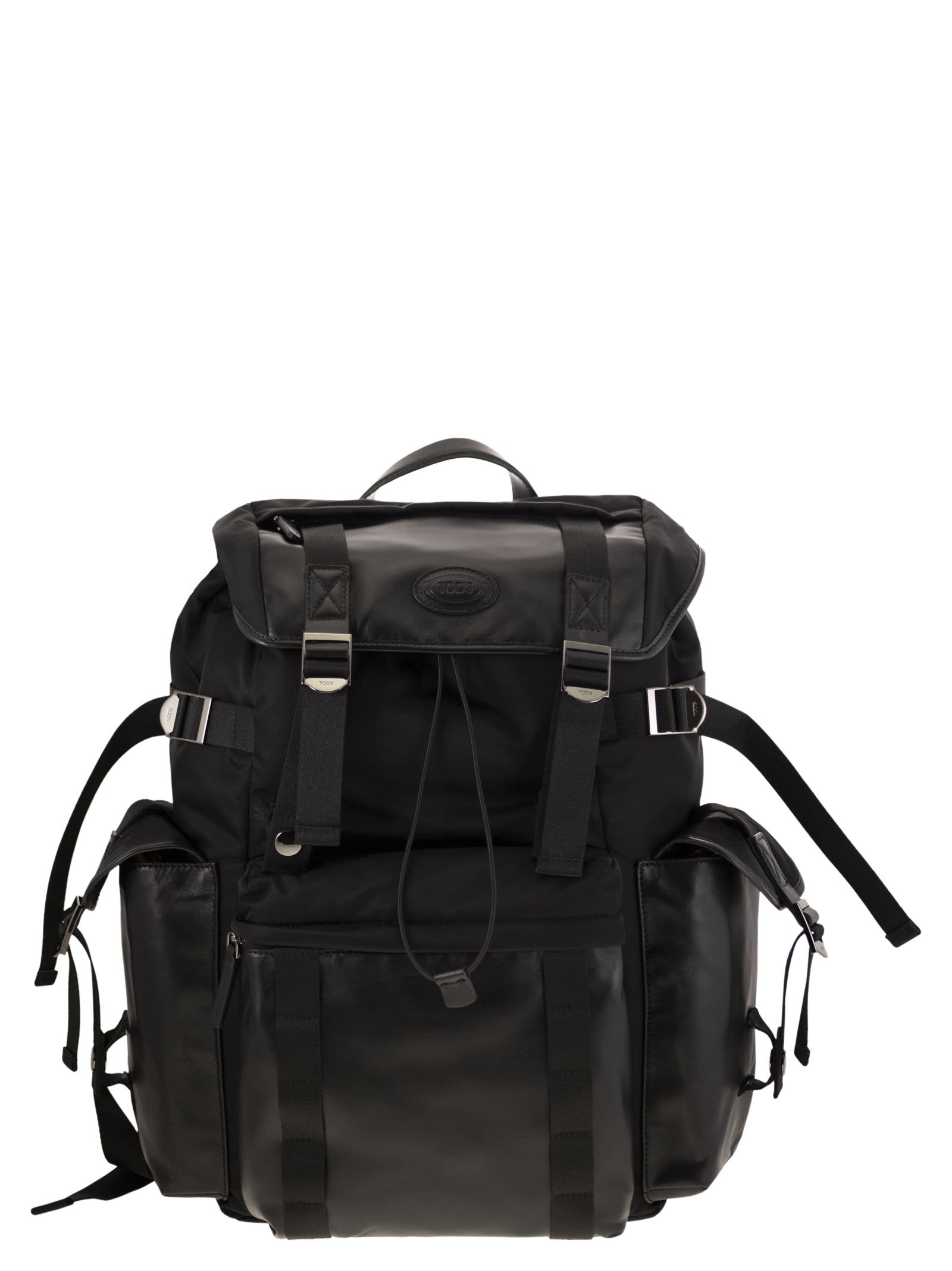 Tod's Medium Leather And Fabric Backpack