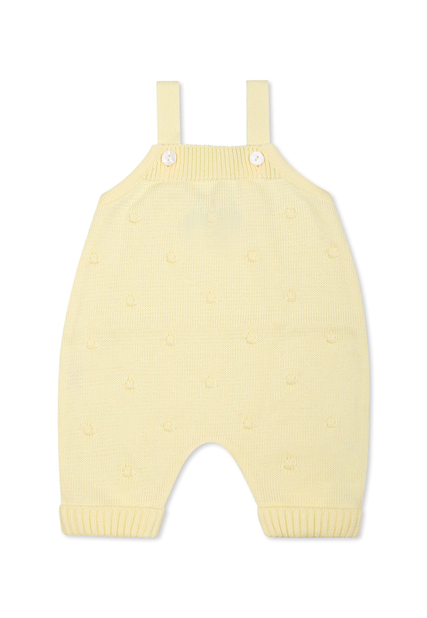 Little Bear Yellow Dungarees For Baby Boy With Polka Dots