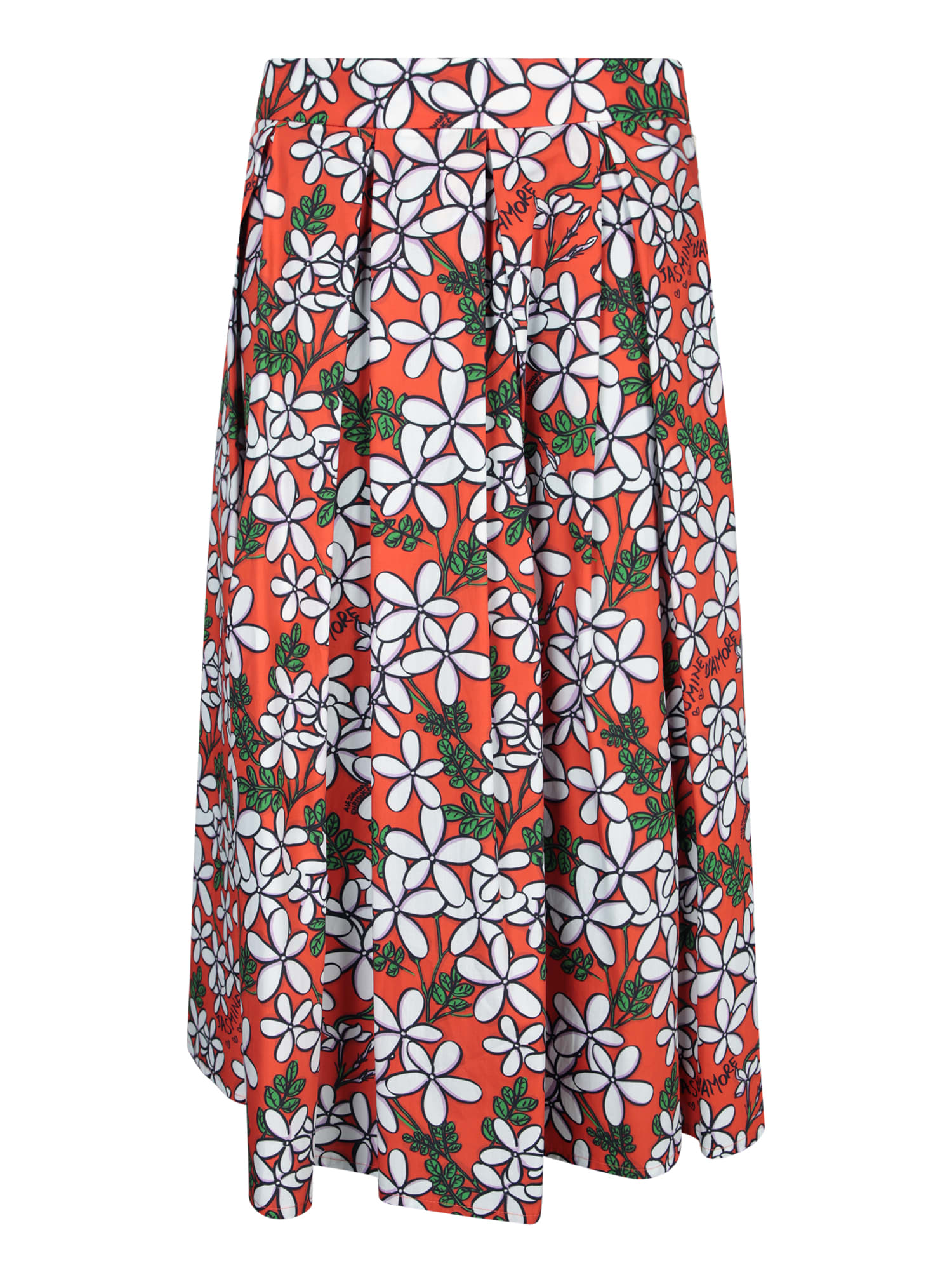 Alessandro Enriquez Jasmine Poplin Skirt Wheel In Red