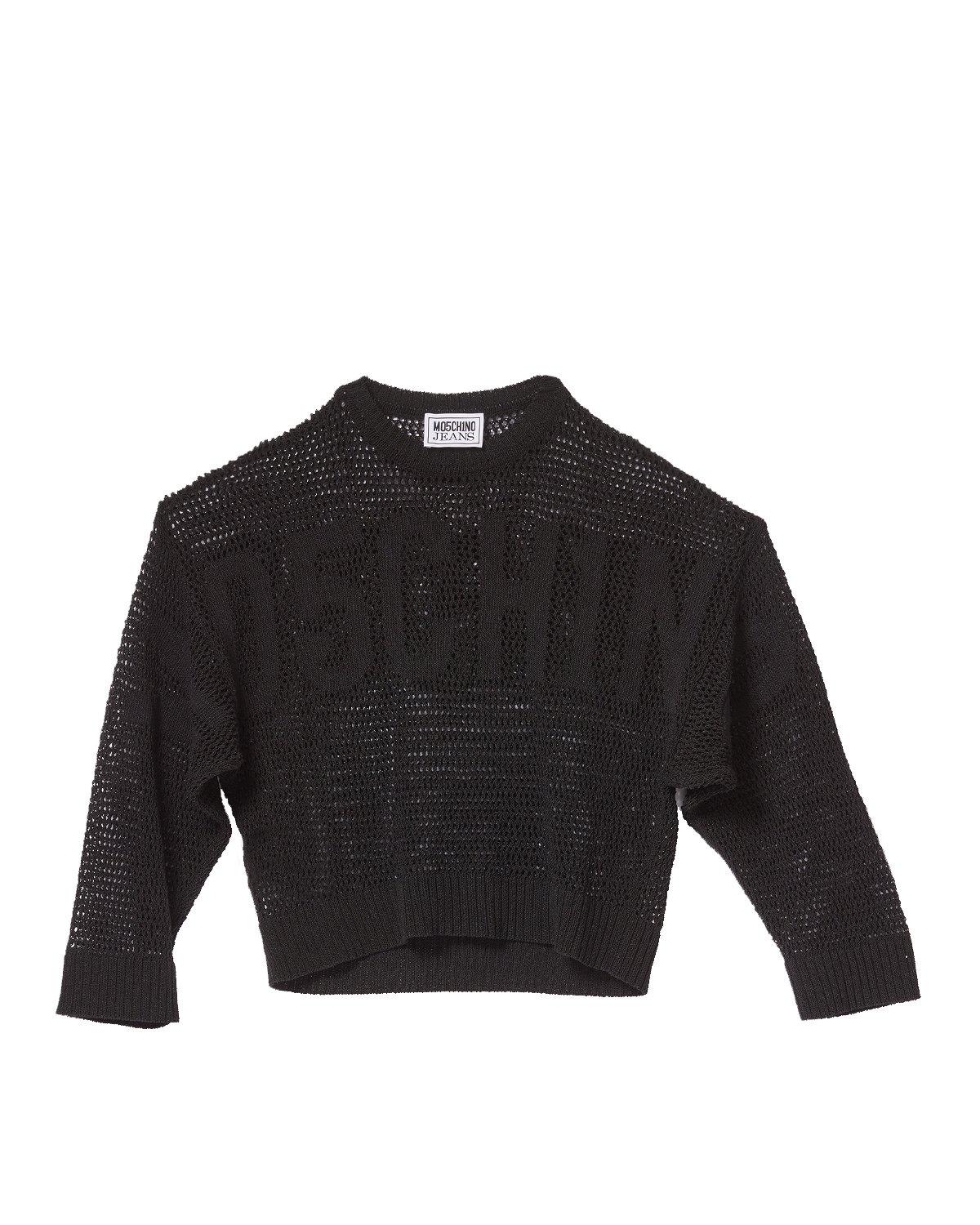 M05CH1N0 Jeans Open Knitted Crewneck Jumper