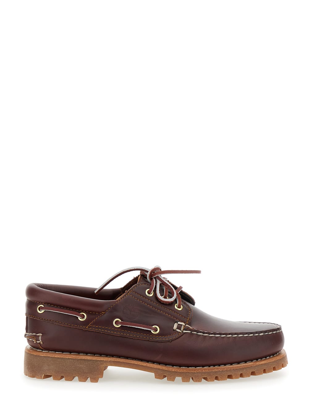 Timberland authentic Brown Loafers With Embossed Logo On The Side In Leather Man