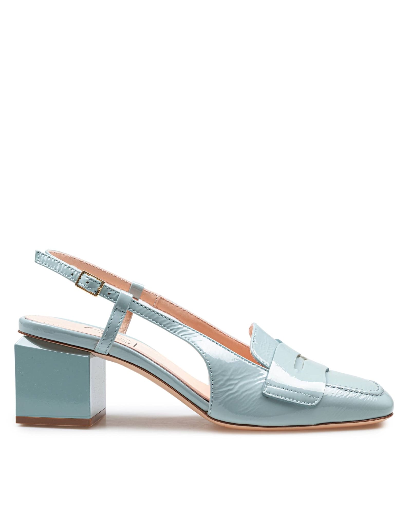 AGL Angie Angie Classic Moccasin In Patent Leather Matcha Color