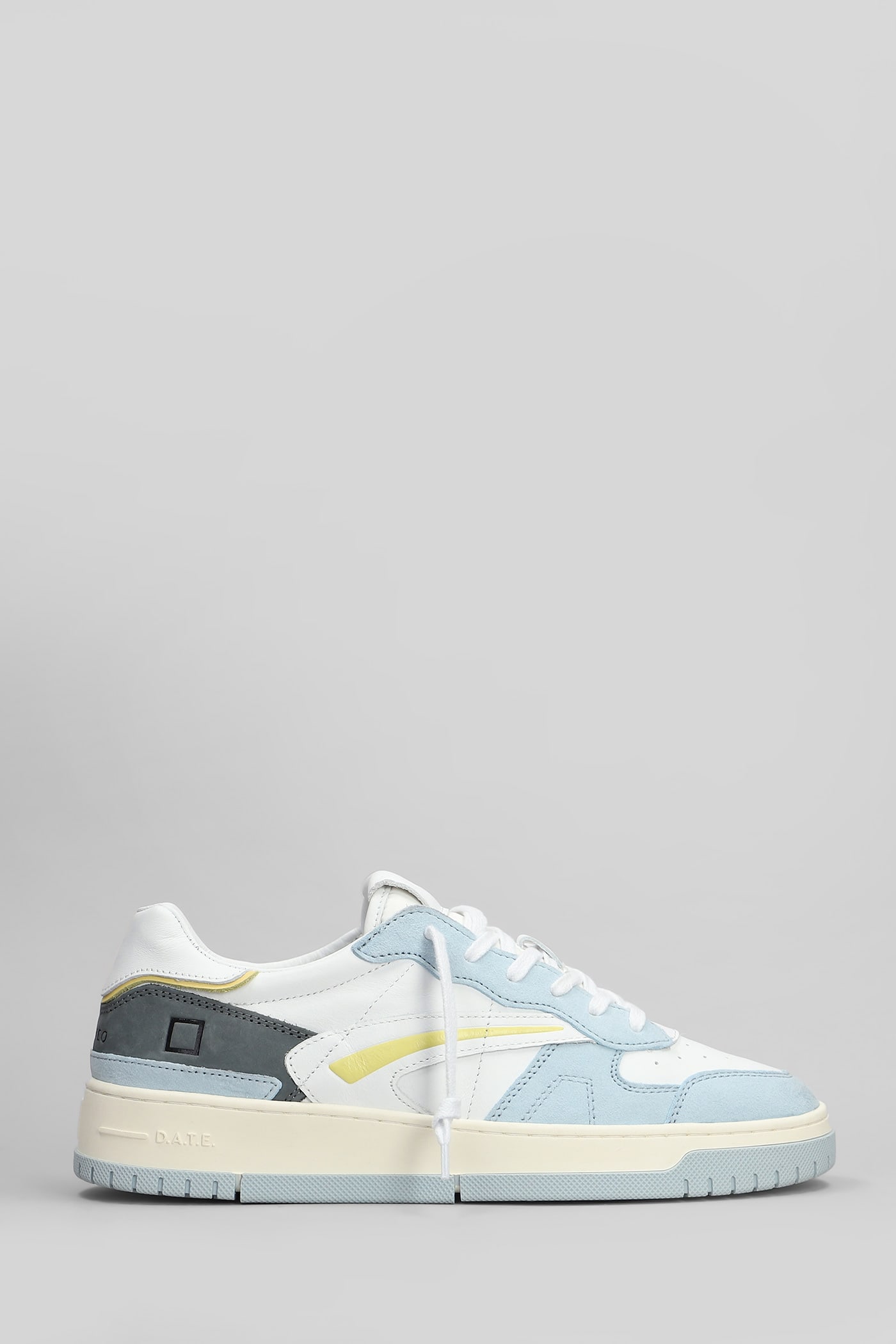 D. A.T. E. Torneo Colored Sneakers In White Suede And Leather