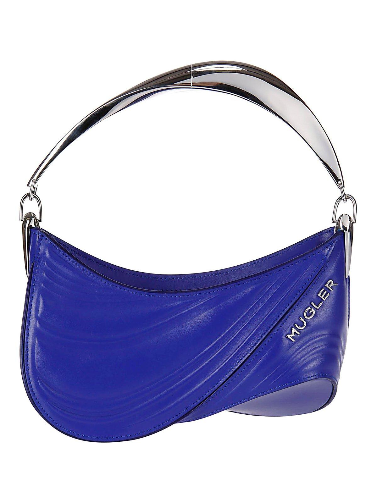 Mugler Logo Plaque Zipped Shoulder Bag