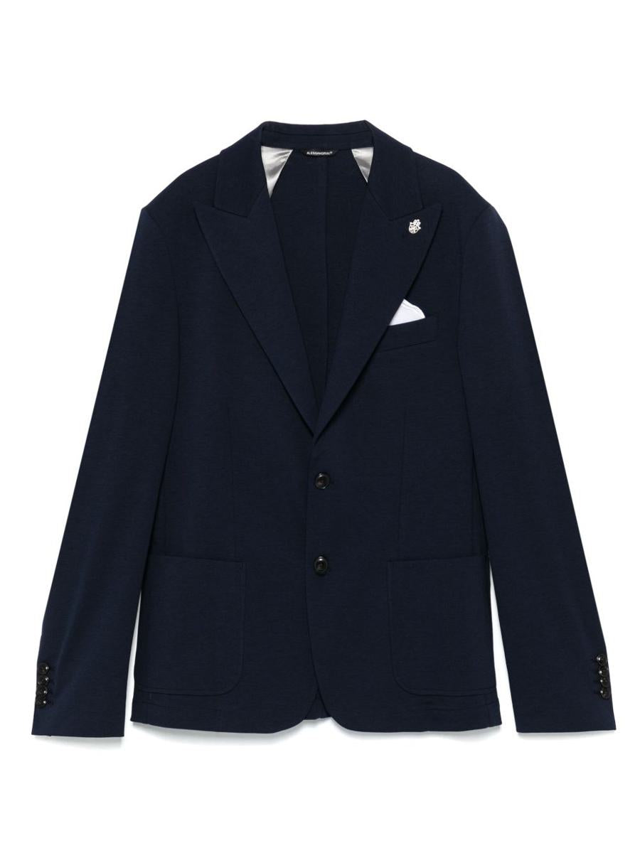 Daniele Alessandrini Elegant Navy Blue Cotton Blazer