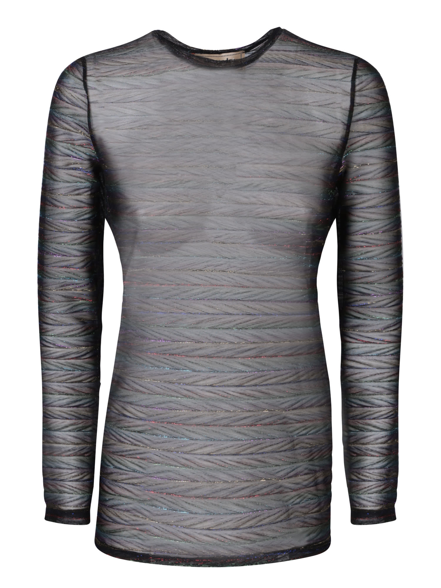 Alessandro Enriquez Striped Metallic Black/multicolor Shirt