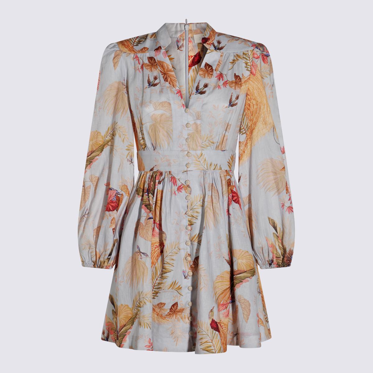 Zimmermann Abiti Light Blue Palm Floral