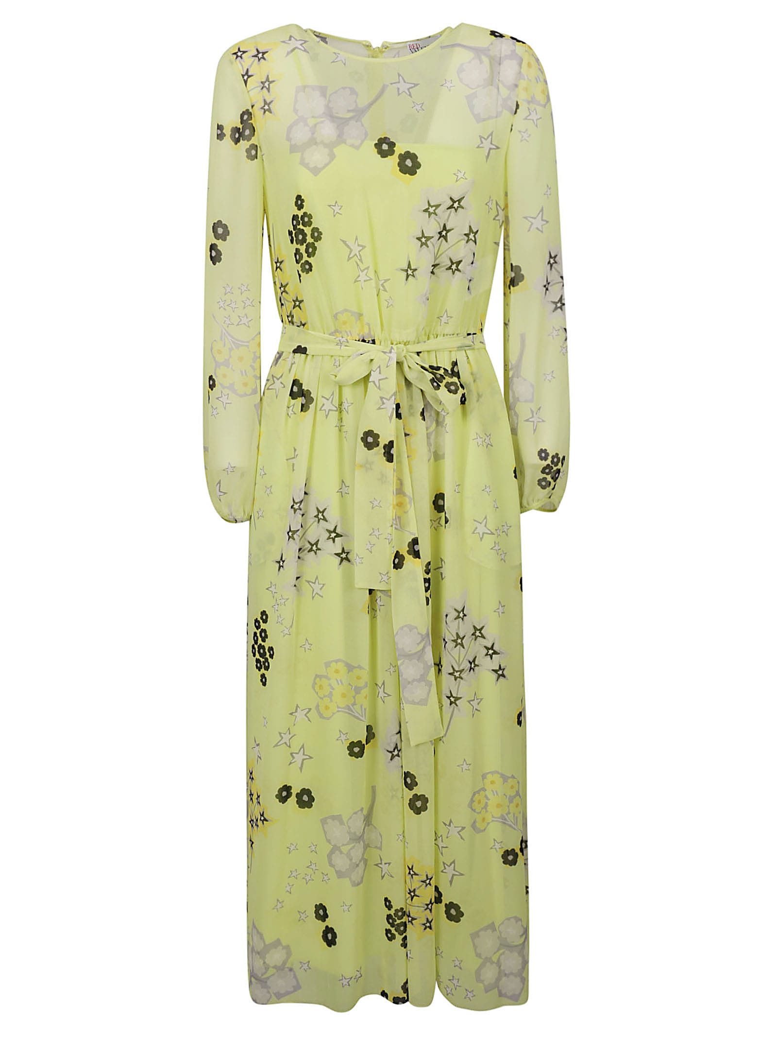 RED Valentino Star & Floral Print Tie-waist Dress