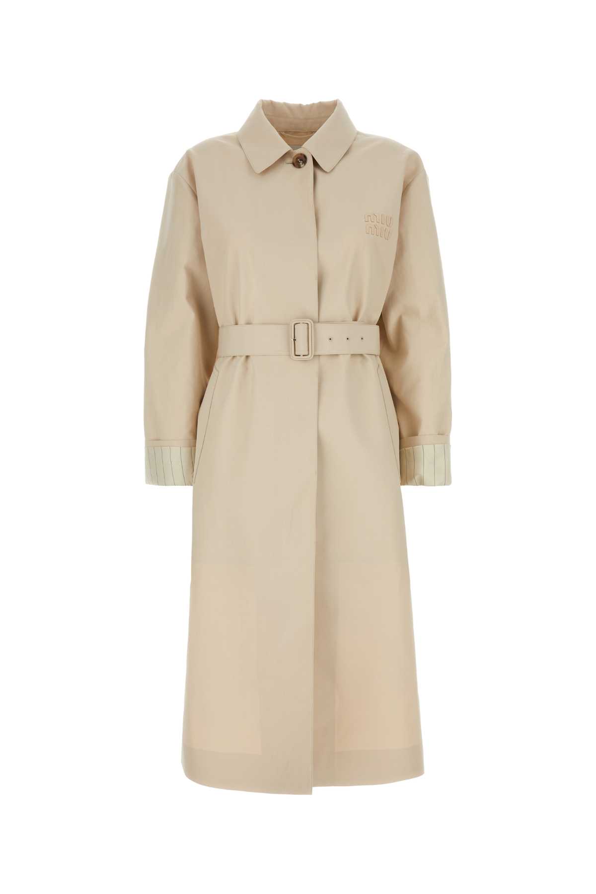 Miu Miu Sand Cotton Trench Coat
