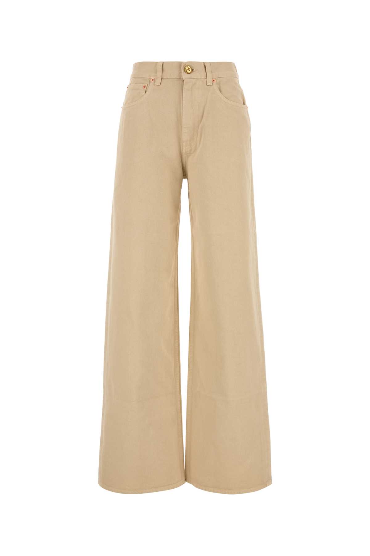 Blazé Milano Beige Denim Nariida Wide-leg Jeans