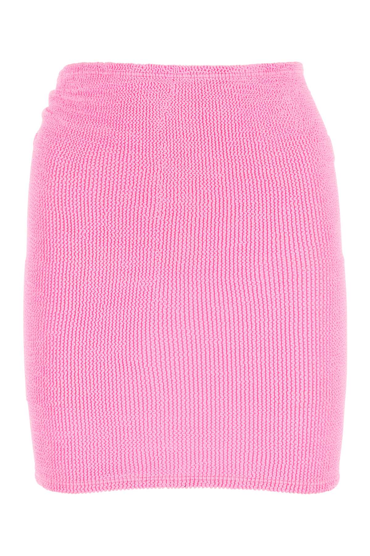Hunza G Fluo Pink Stretch Nylon Blend Miniskirt
