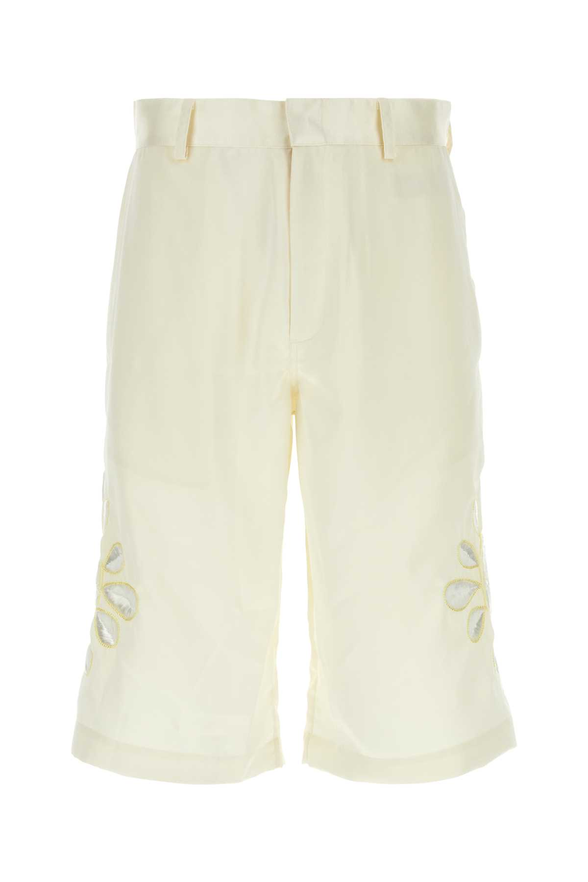 Bluemarble Ivory Satin Bermuda Shorts