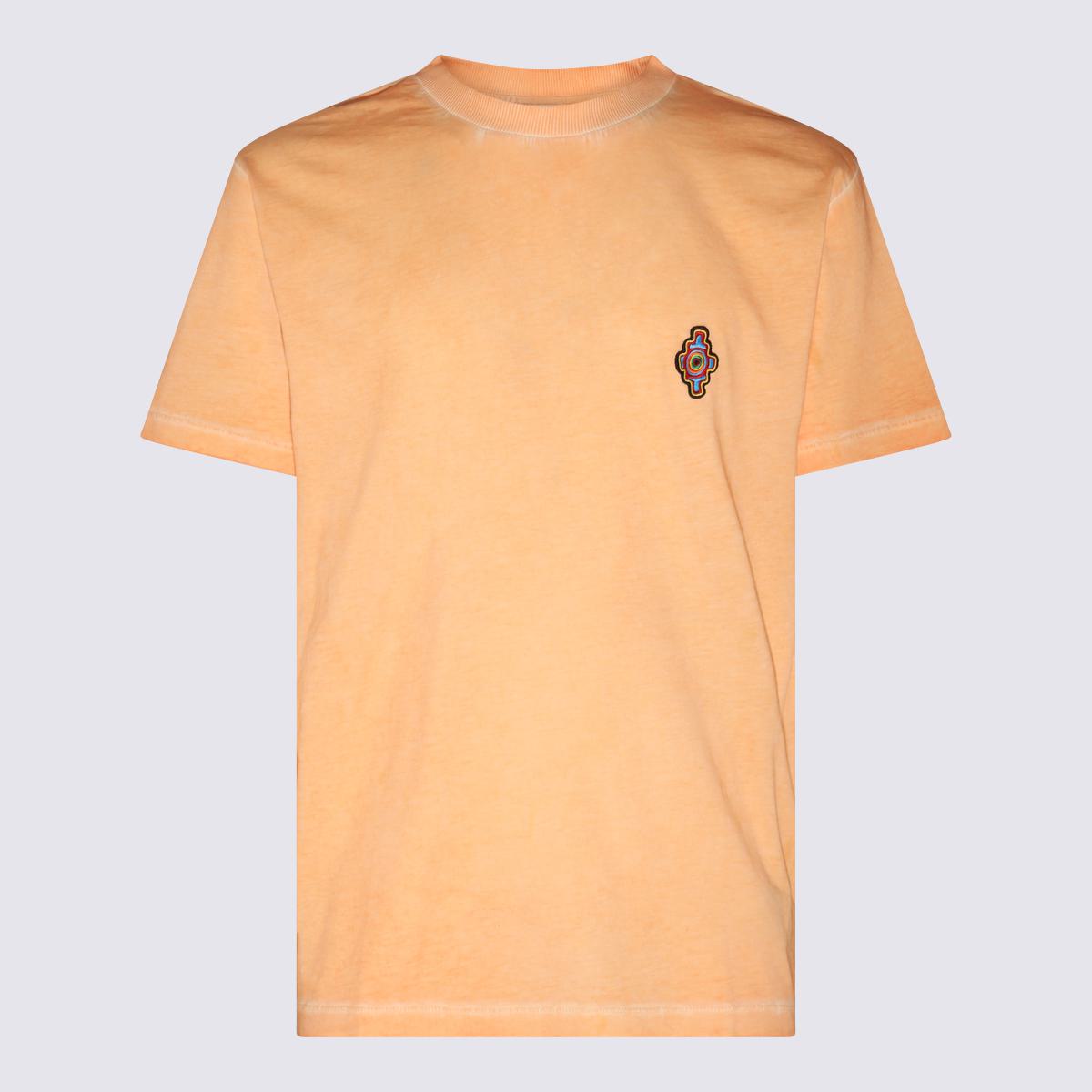 Marcelo Burlon County Of Milan Orange Cotton Sunset Cross T-Shirt