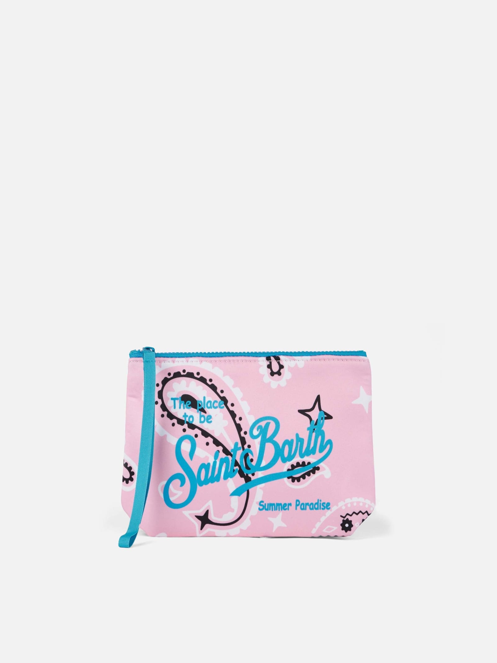 MC2 Saint Barth Aline Scuba Pochette With Pink Paisley Print