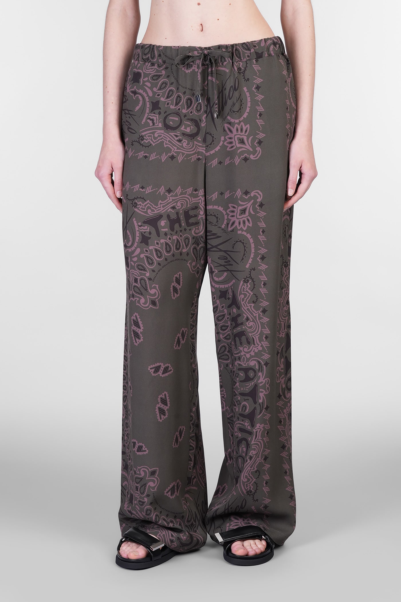 The Attico Pants In Green Viscose