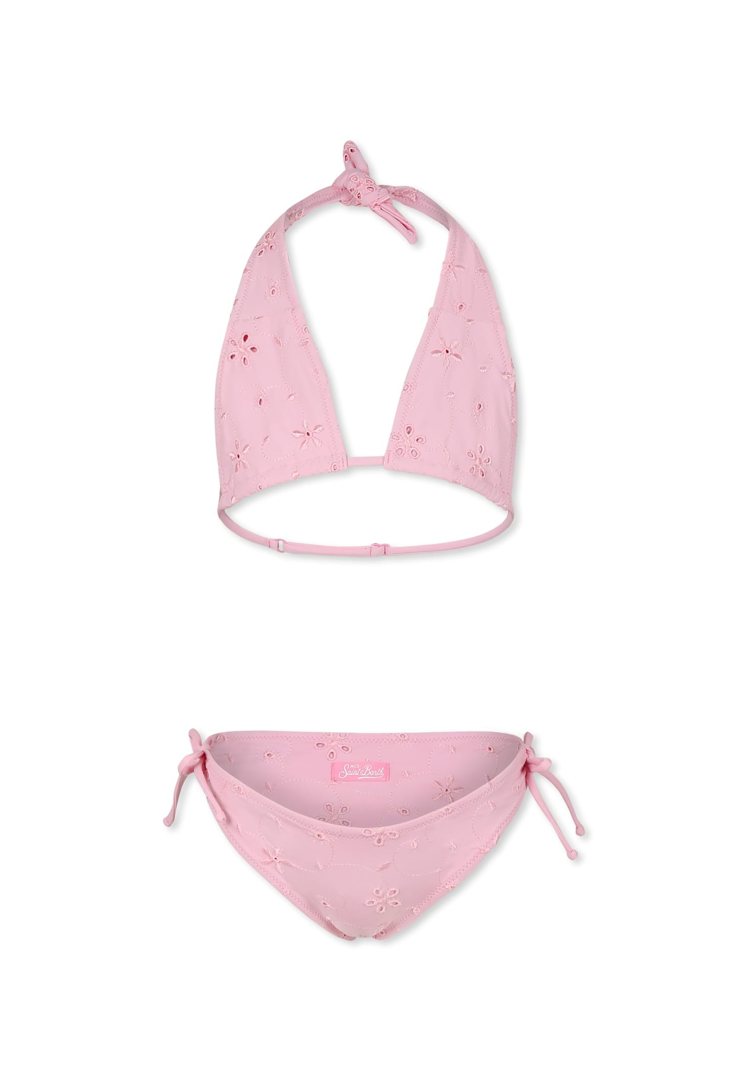 MC2 Saint Barth Pink Bikini For Girl With Flowers