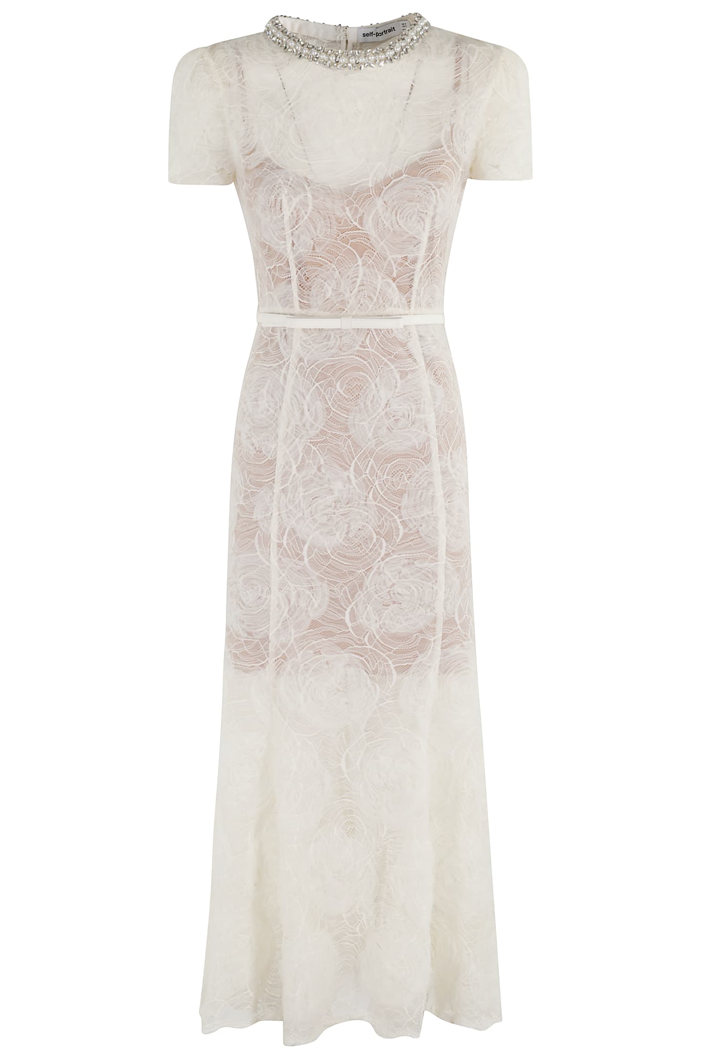self-portrait Tulle Lace Midi Dress