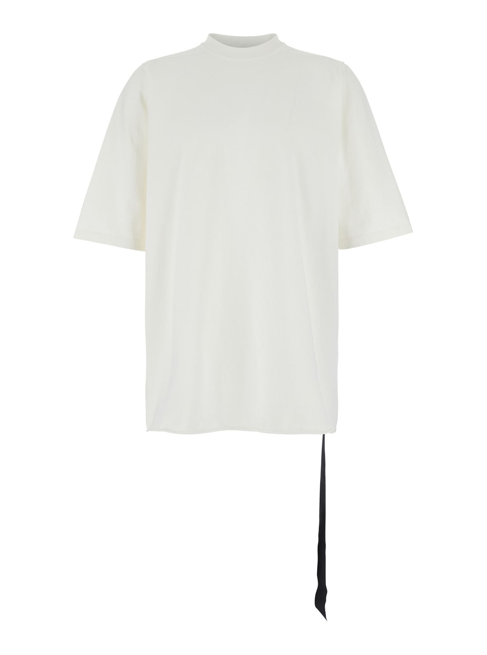 DRKSHDW jumbo White Crewneck T-shirt With Oversized Band In Cotton Man