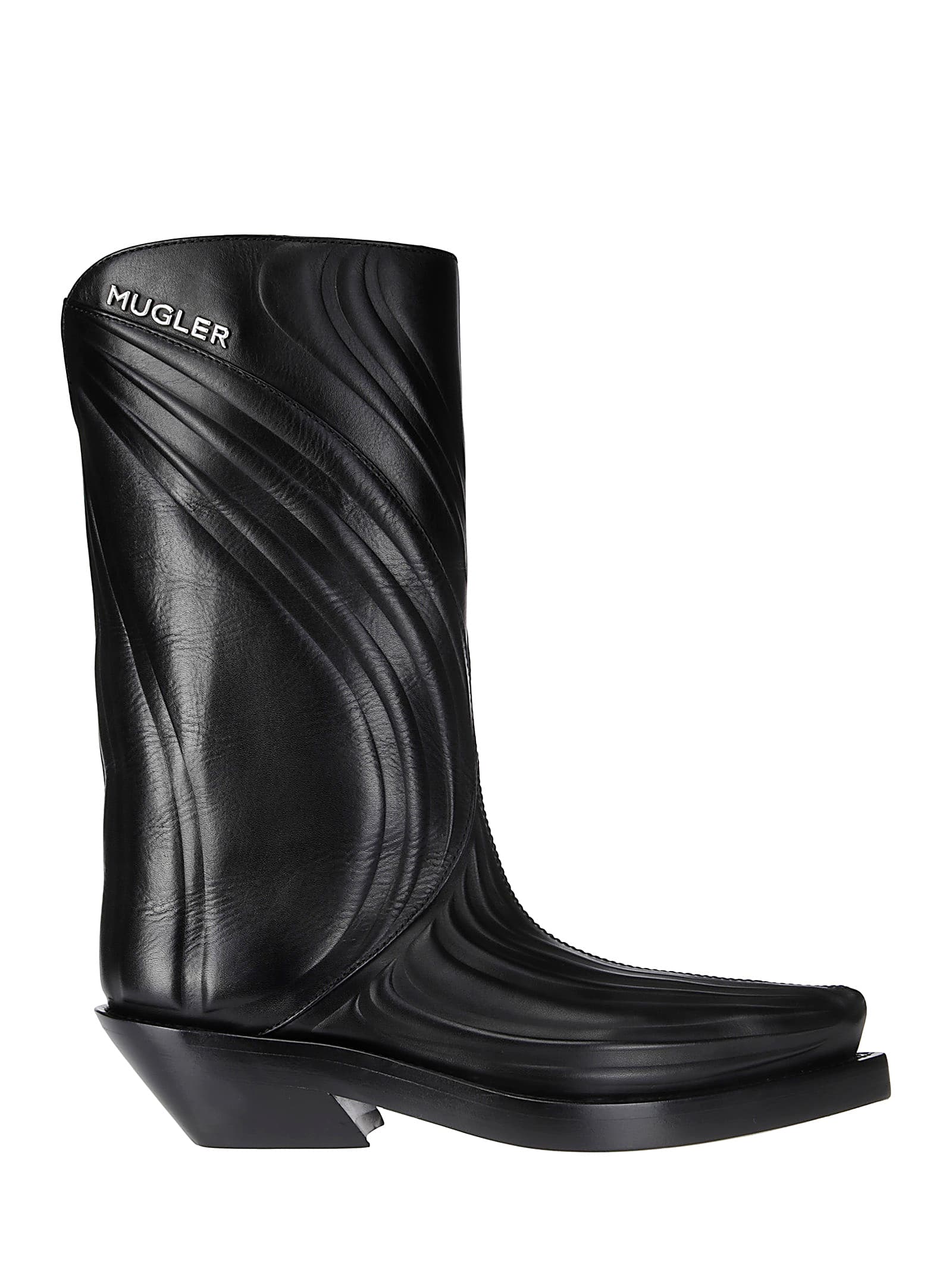 Mugler 压花桑蒂亚靴