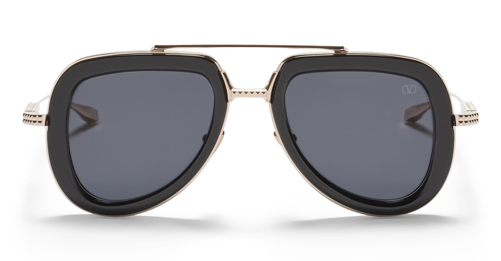 Valentino Eyewear V-lstory - Black / White Gold Sunglasses
