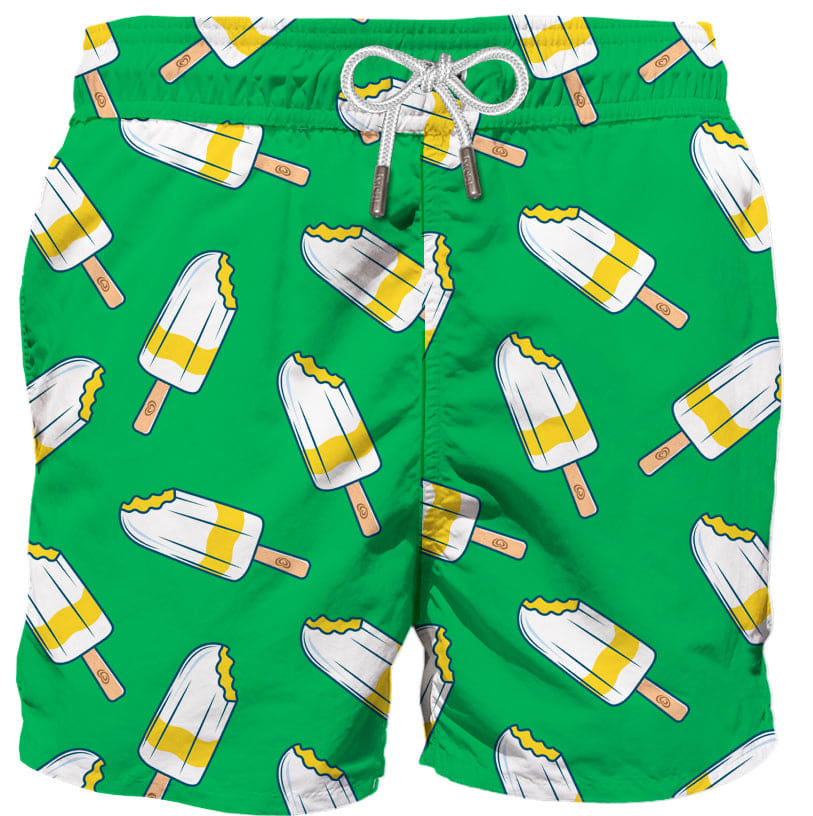 MC2 Saint Barth Man Classic Swim Shorts With Lemonissimo Print Algida Special Edition