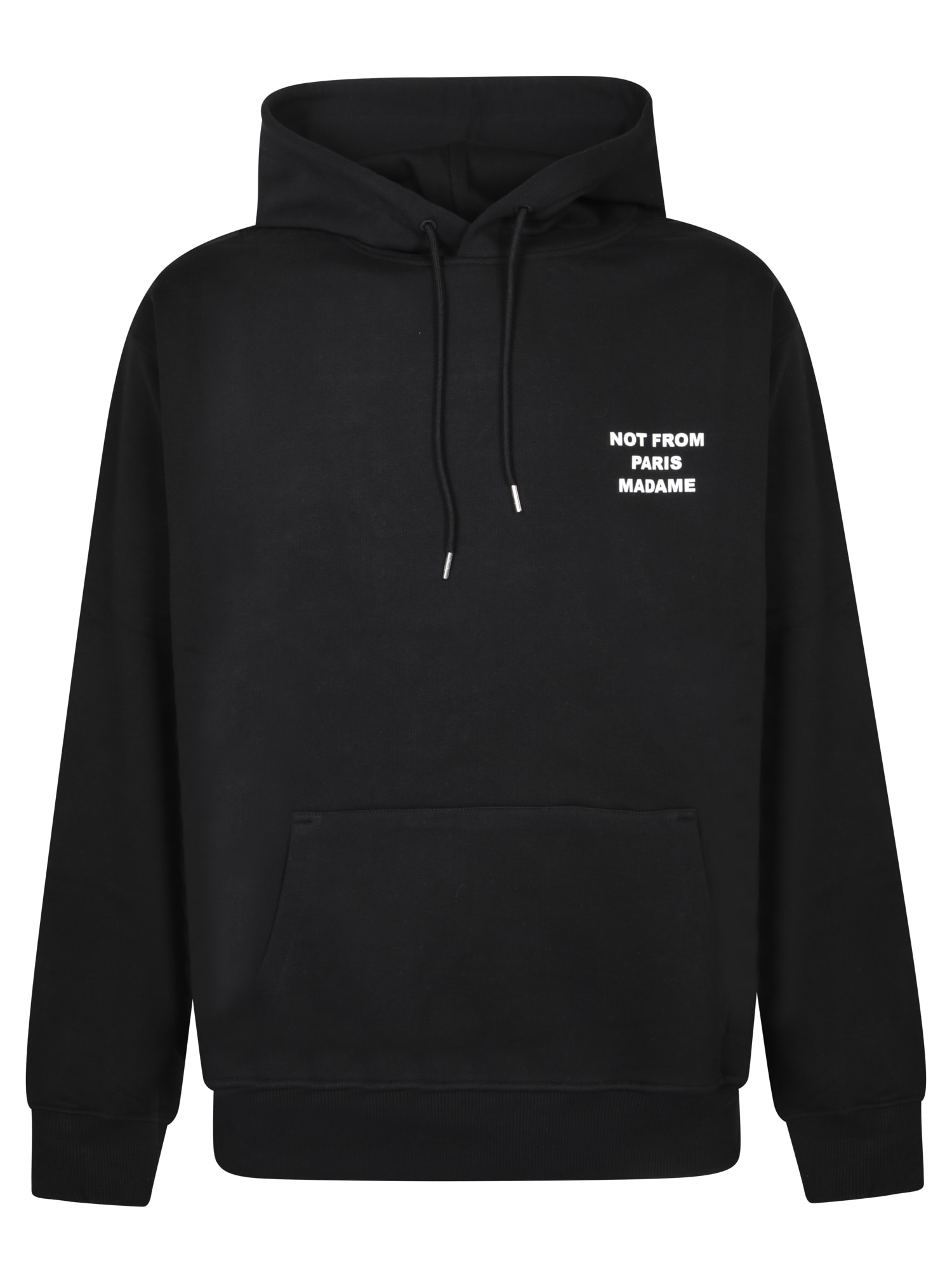 Drôle de Monsieur Black Hoodie With Slogan