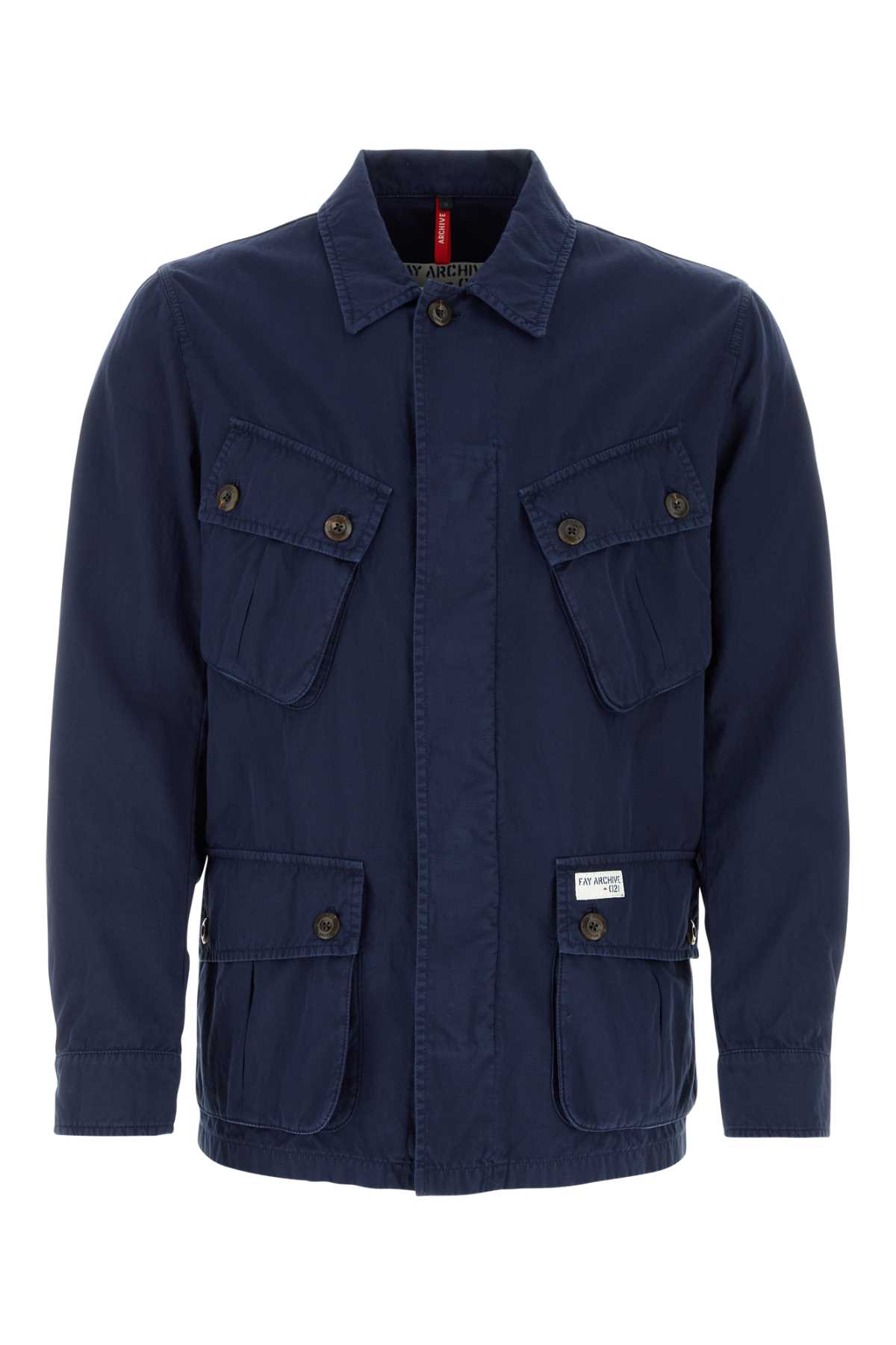 Fay Navy Blue Cotton Blend Jacket