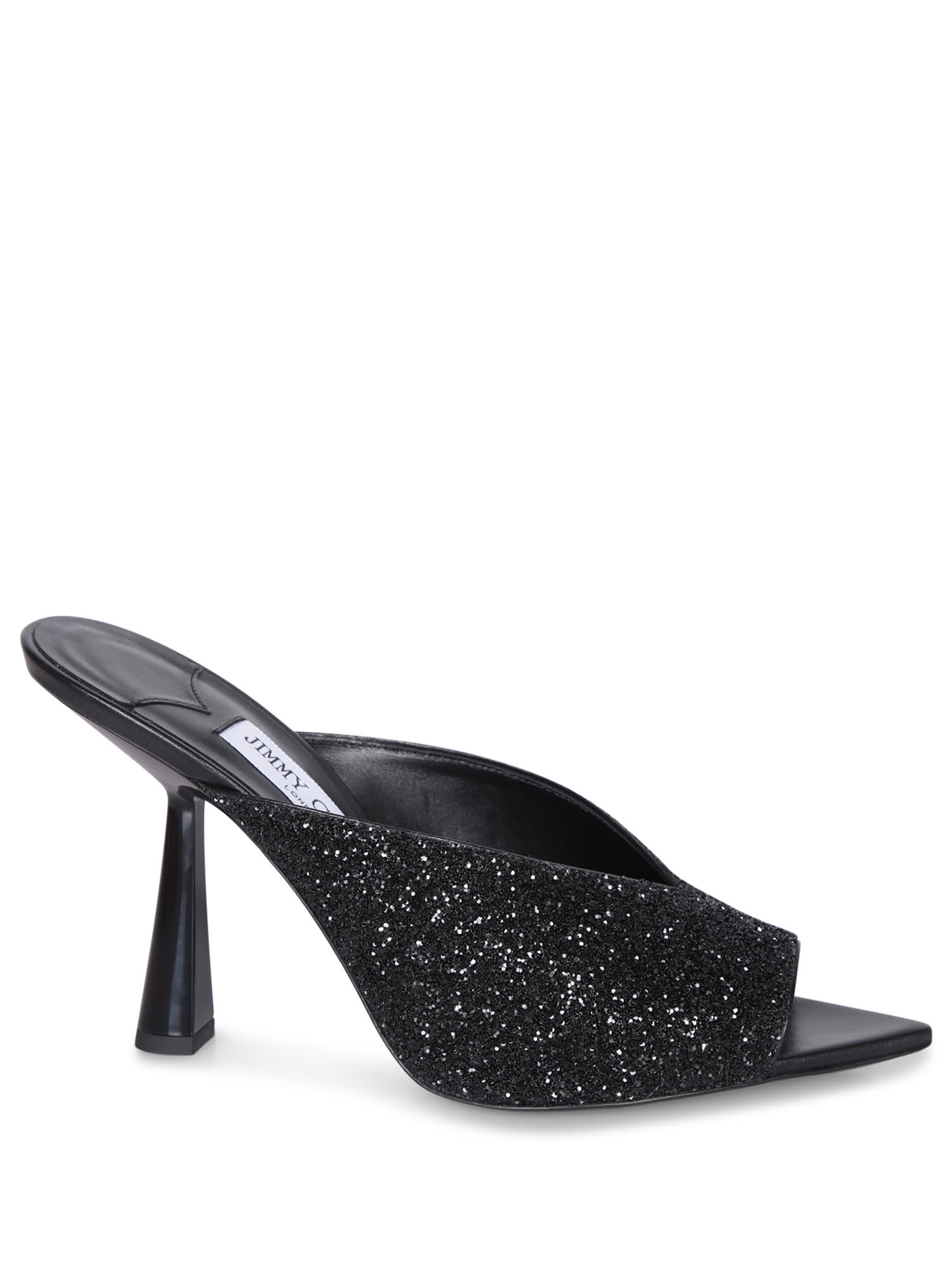 Jimmy Choo Maryanne 100 Glitter Black Sandals