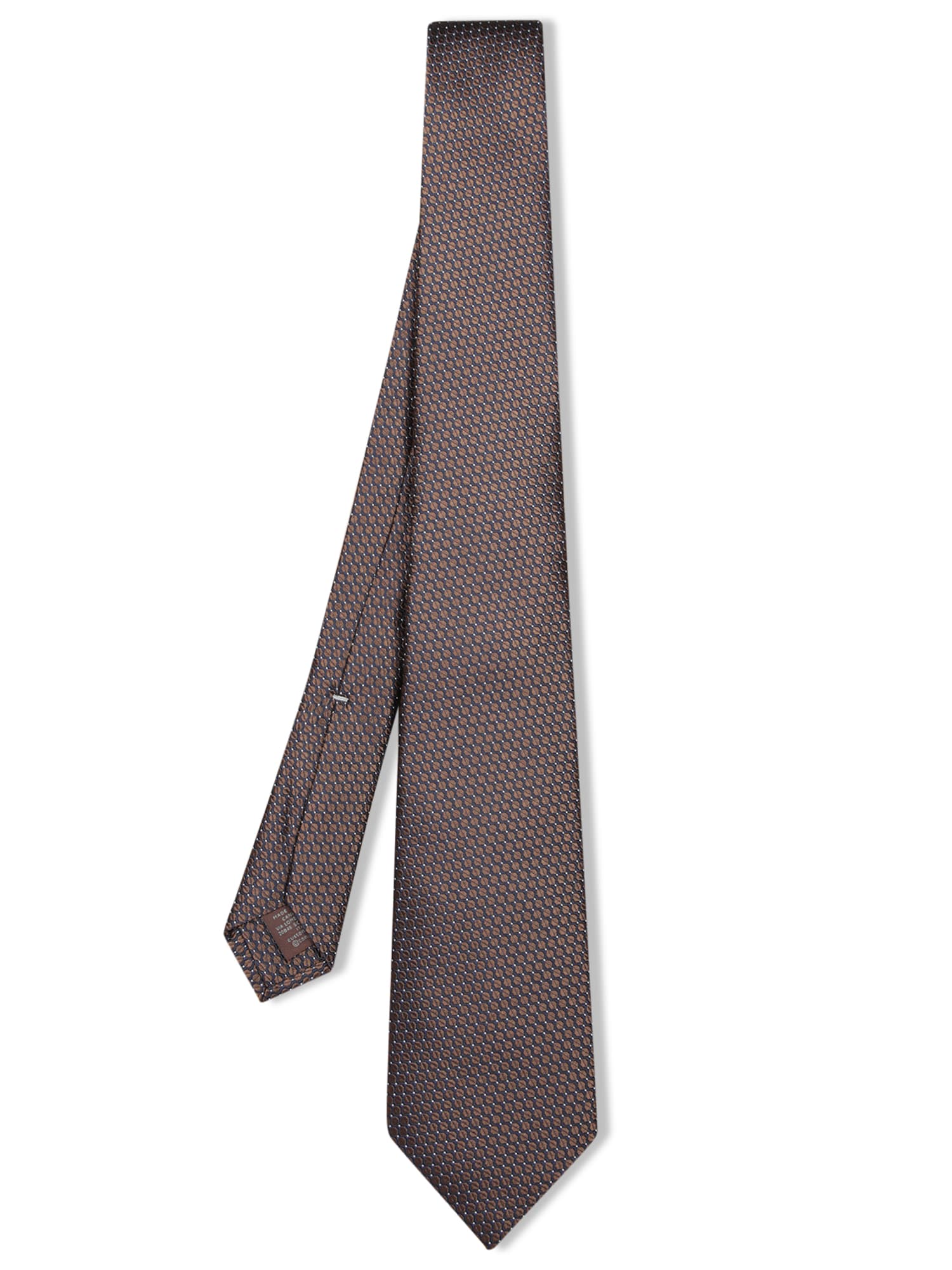 Canali Brown/black Mini Polka Dot Tie