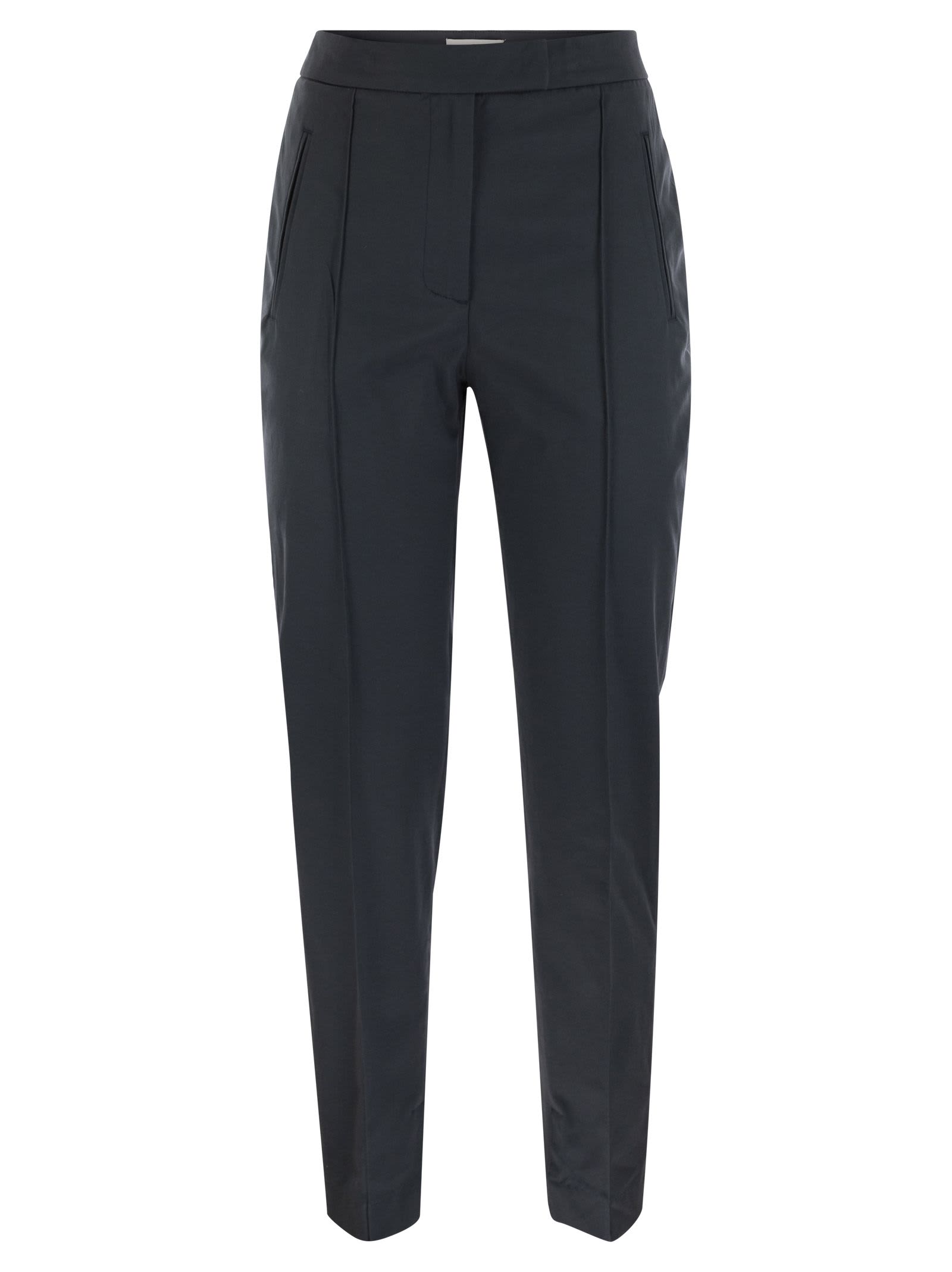 PT Torino Frida - Cotton And Silk Trousers With Pleat