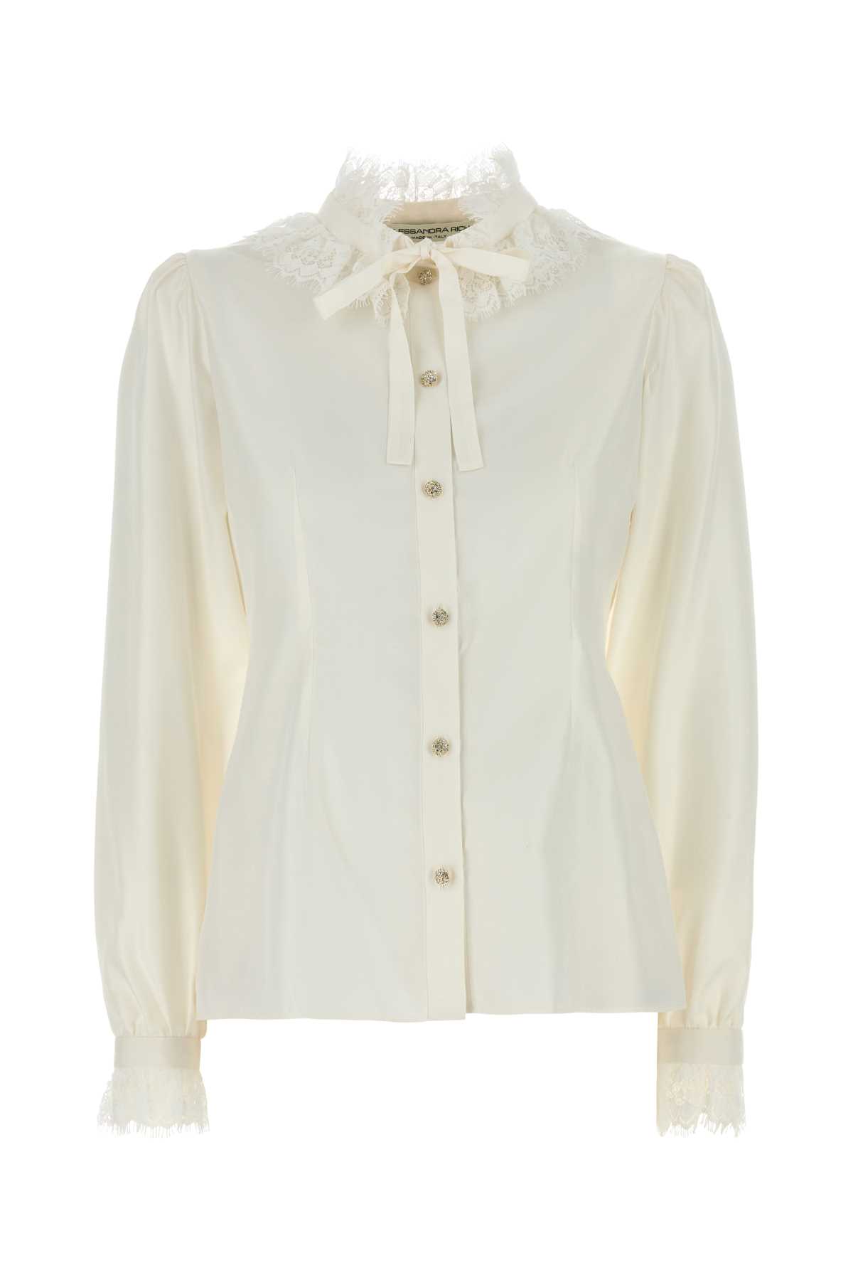 Alessandra Rich White Poplin Shirt