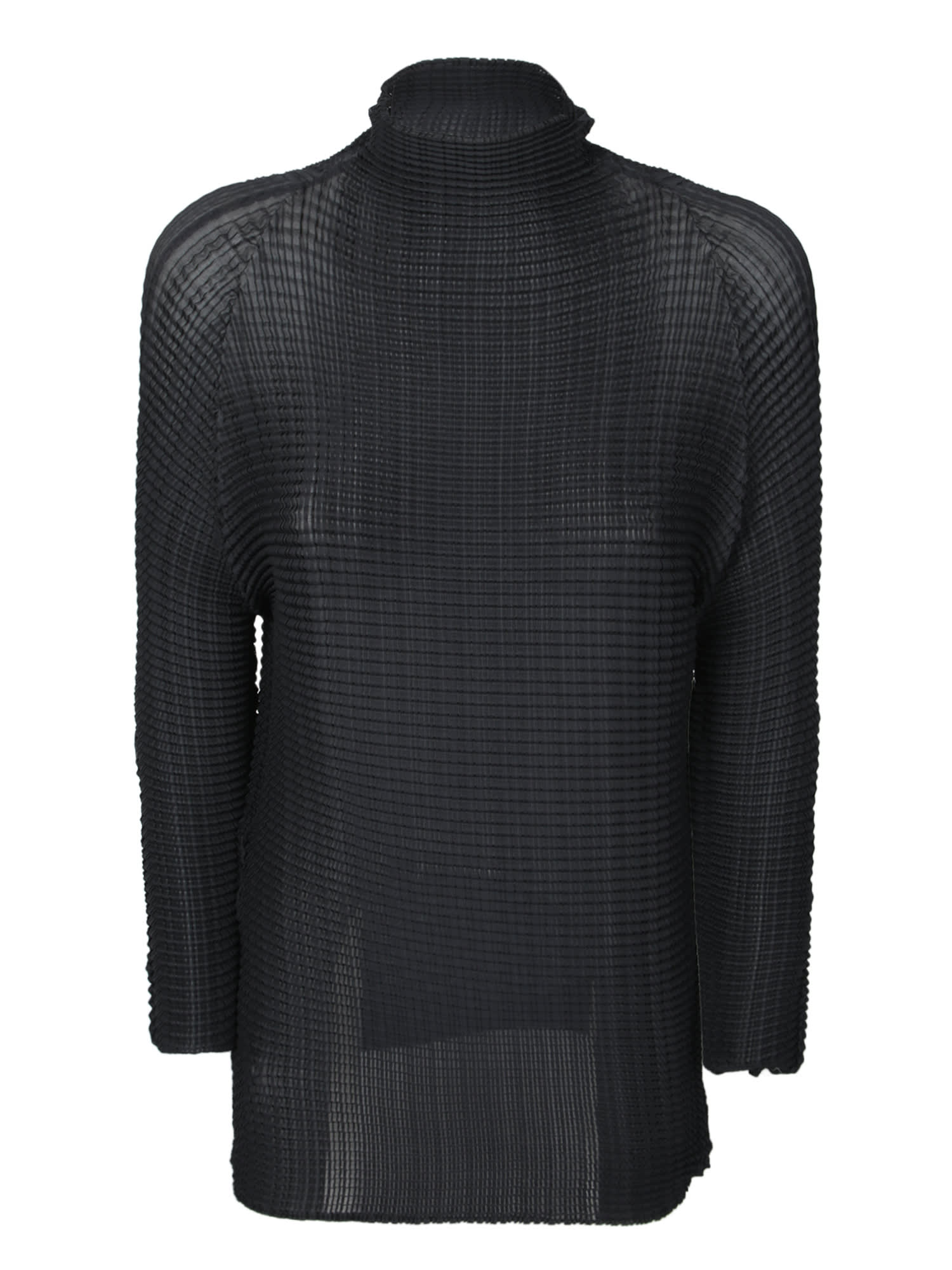 Issey Miyake Wooly Pleats Black Top