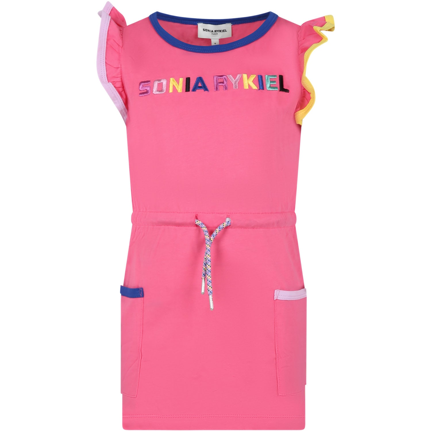 Rykiel Enfant Pink Dress For Girl With Logo