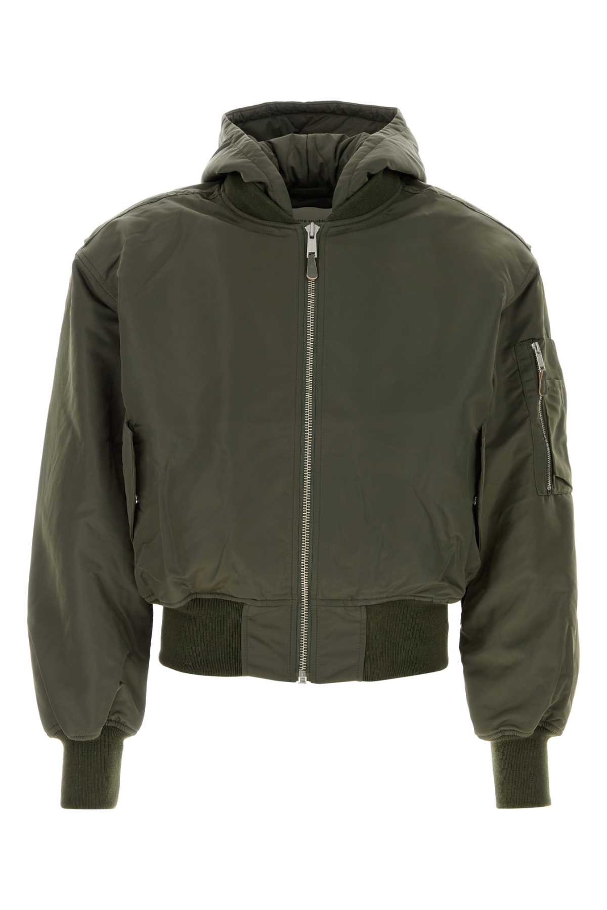 Entire Studios Army Green Nylon Broad Bomber Jacket