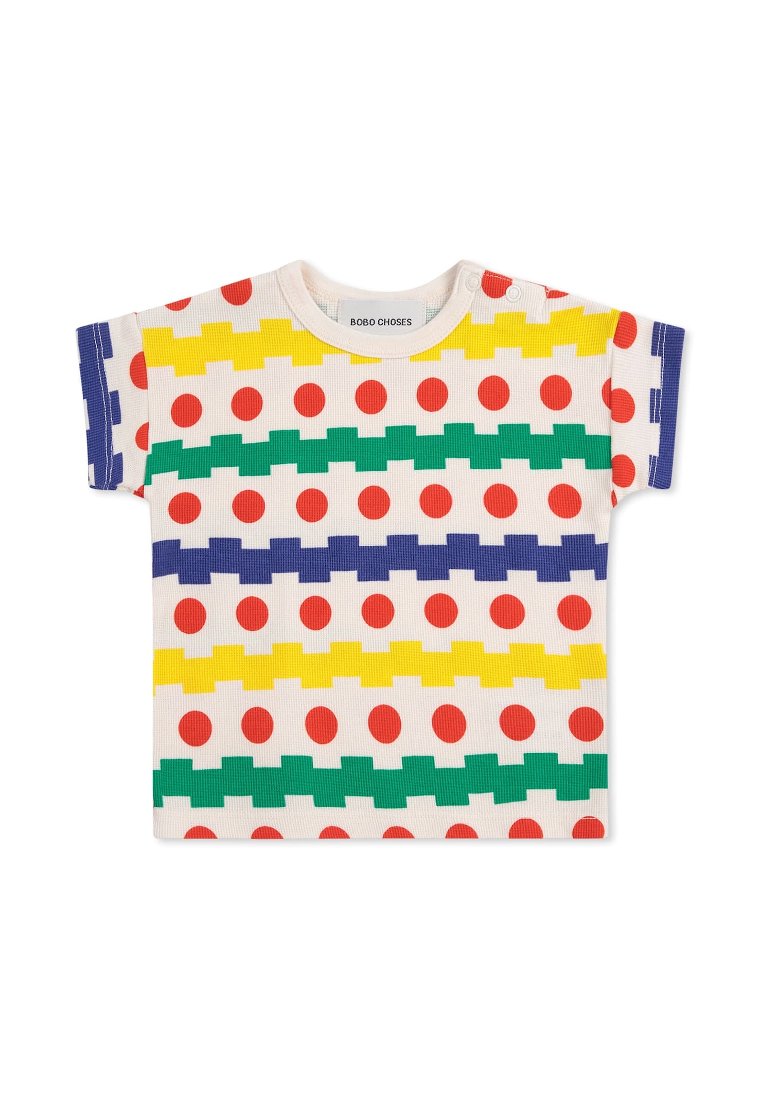 Bobo Choses White T-shirt For Babykids With Geometric Print