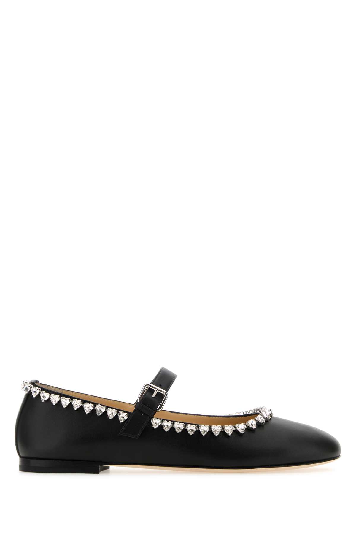 Mach & Mach Black Nappa Leather Audrey Ballerinas
