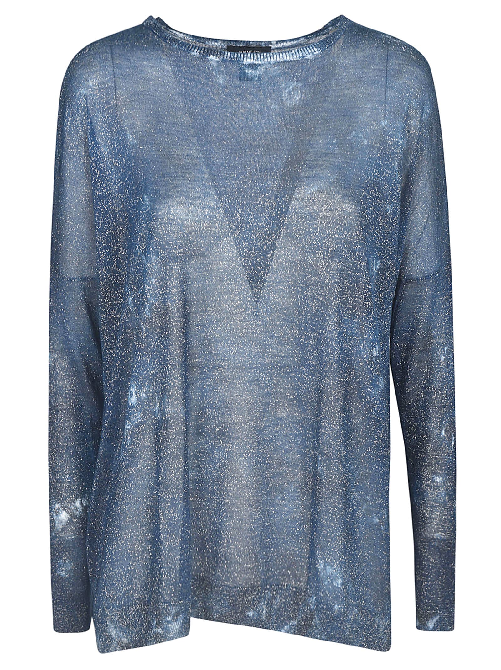 Avant Toi Glitter Applique Sweater