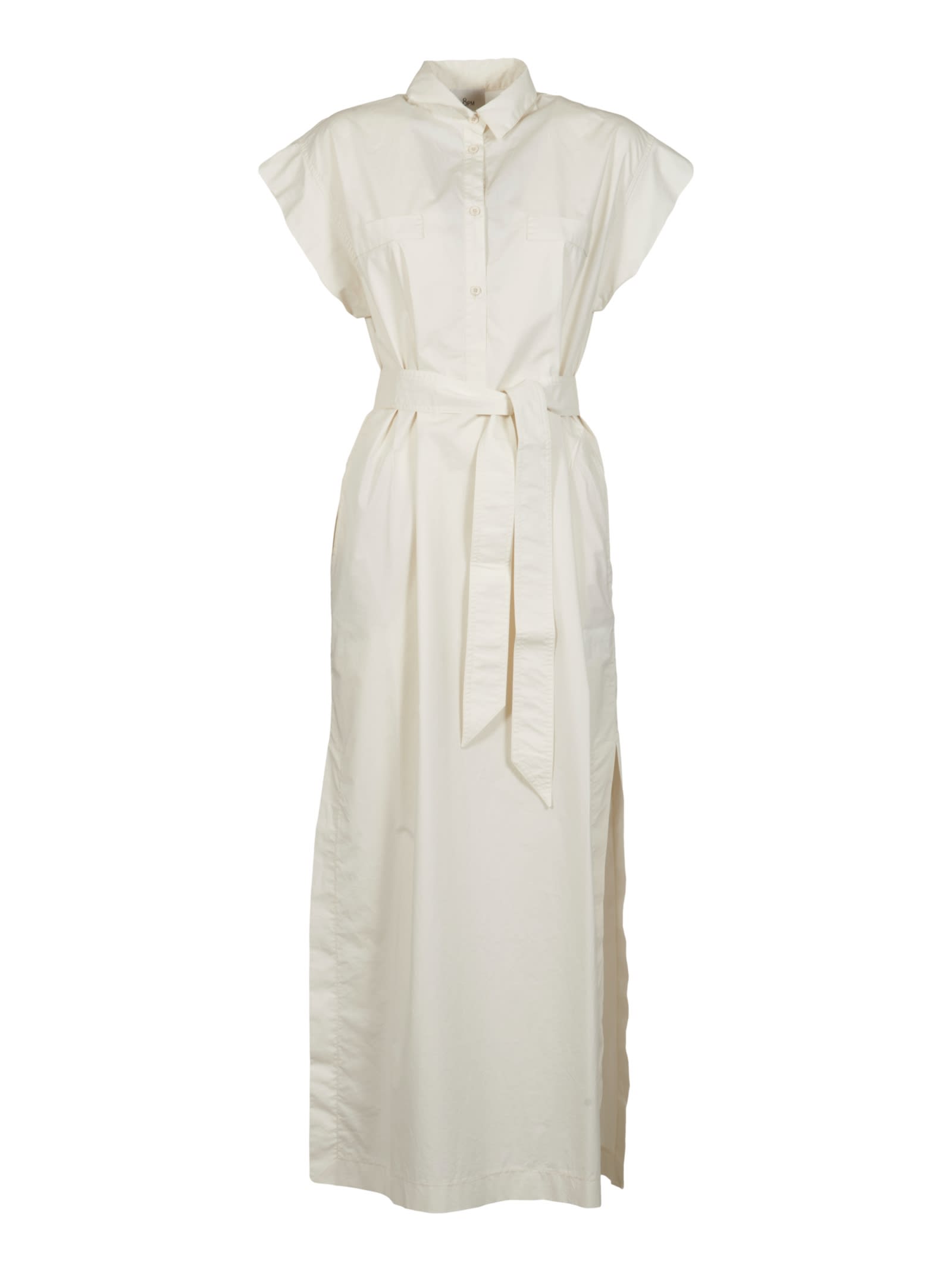 8PM Belted Capped Sleeve Dress