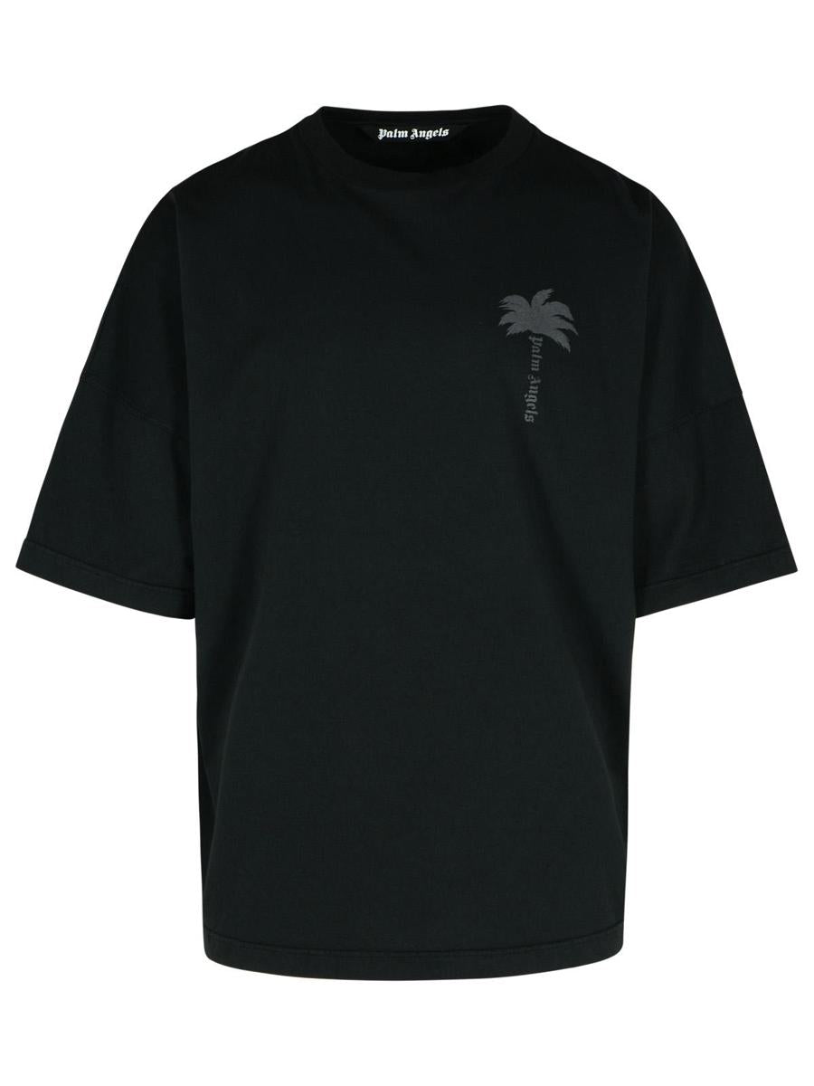 Palm Angels Black Cotton T-Shirt