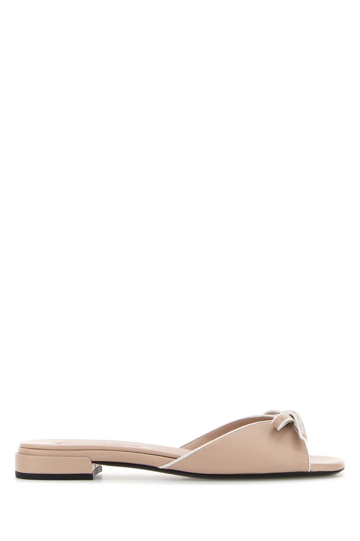 Miu Miu Light Pink Nappa Leather Slippers
